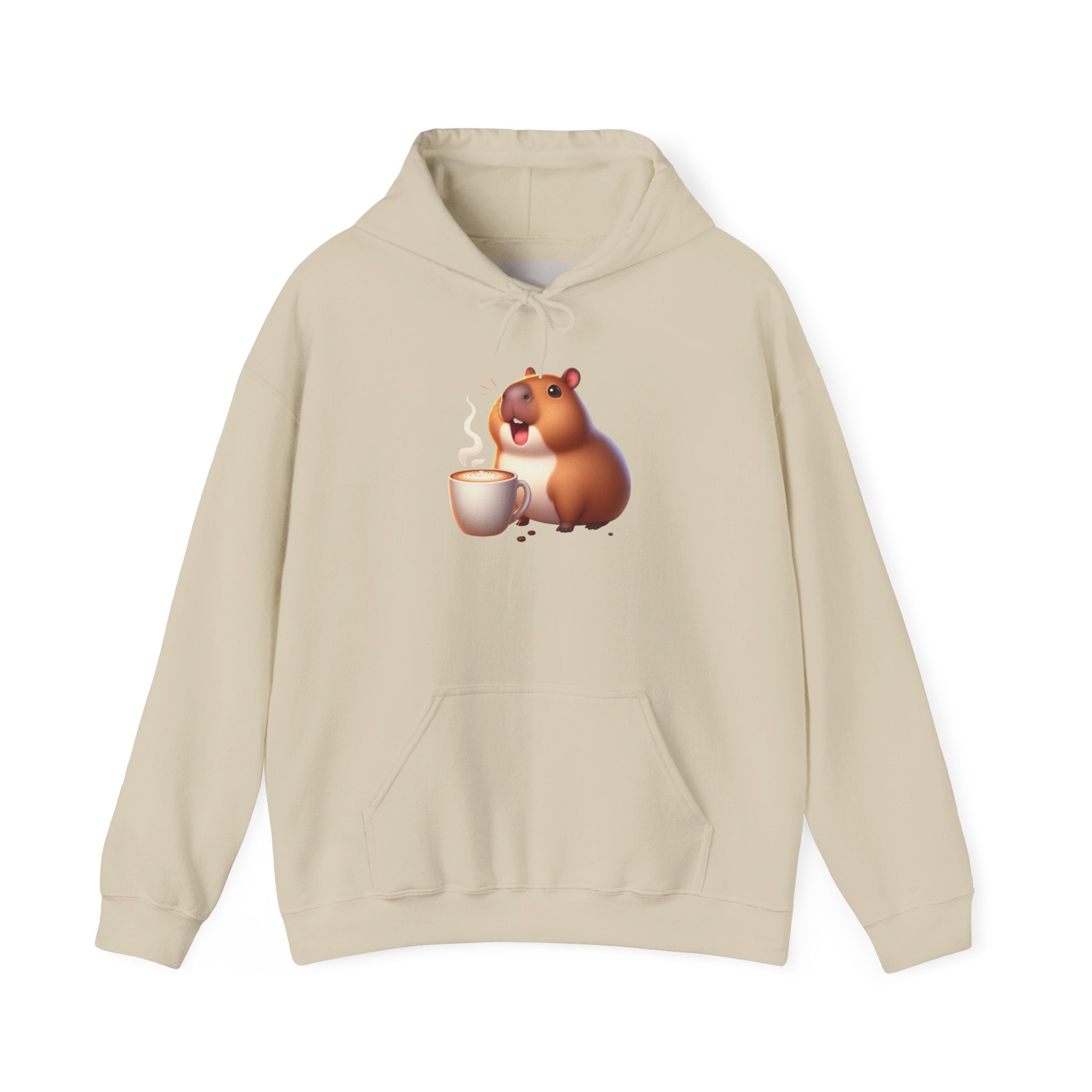 Cute Capybara Sipping Coffee Hoodie – Cozy Animal Coffee Lover Sweatshirt