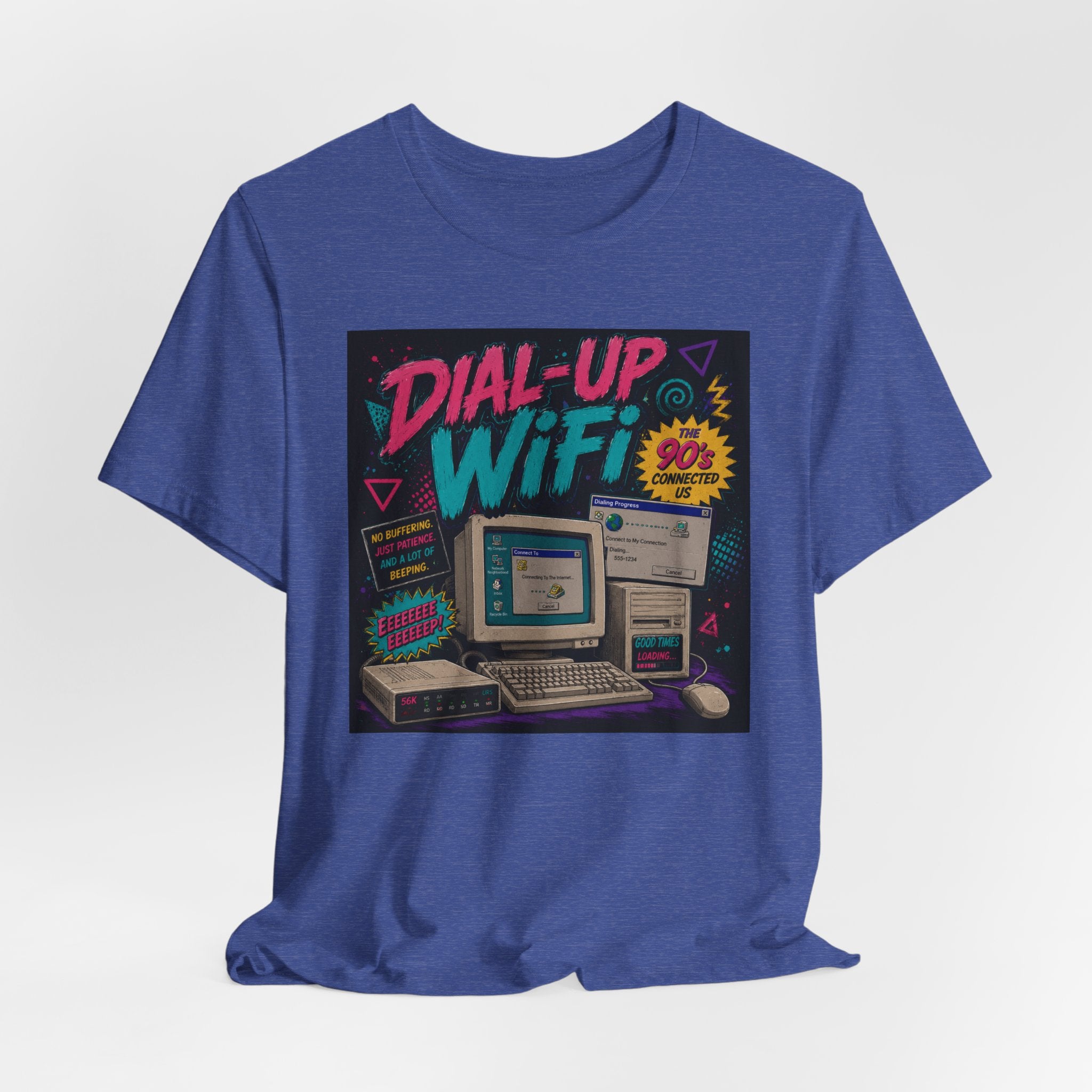 Retro Tech T‑Shirt — "Dial‑Up WiFi" 90s Computer Vintage Graphic Tee
