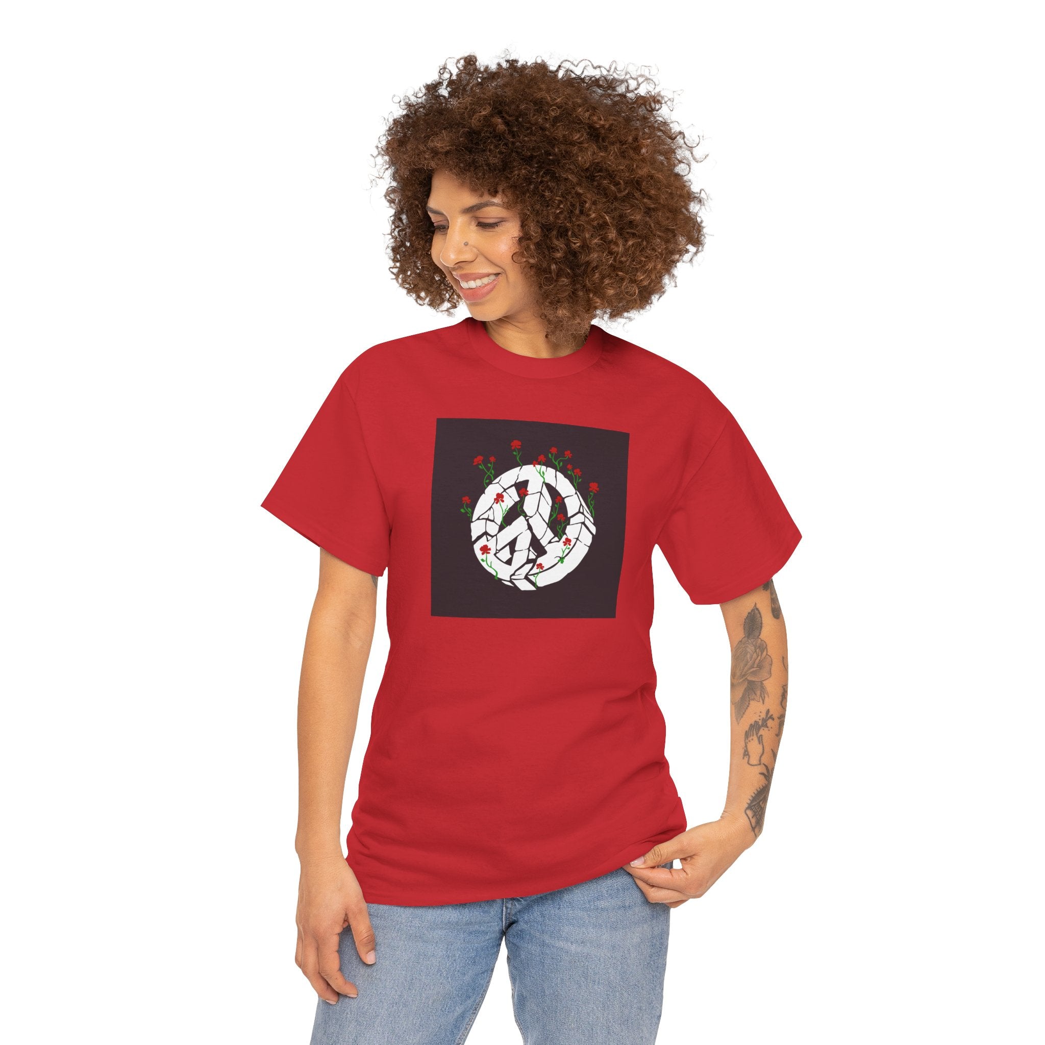 Peace Sign Rose Wreath T-Shirt