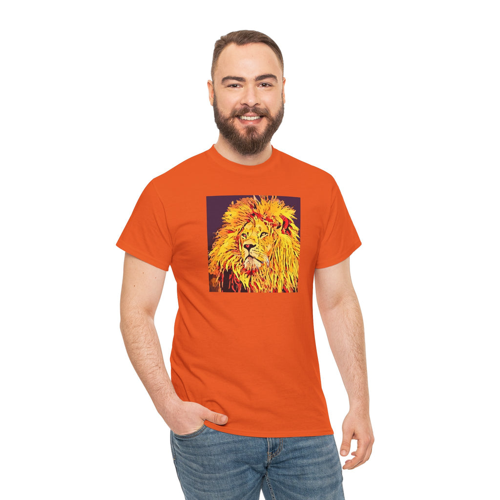 Lion Portrait T-Shirt — Vibrant Pop Art Lion Graphic Tee