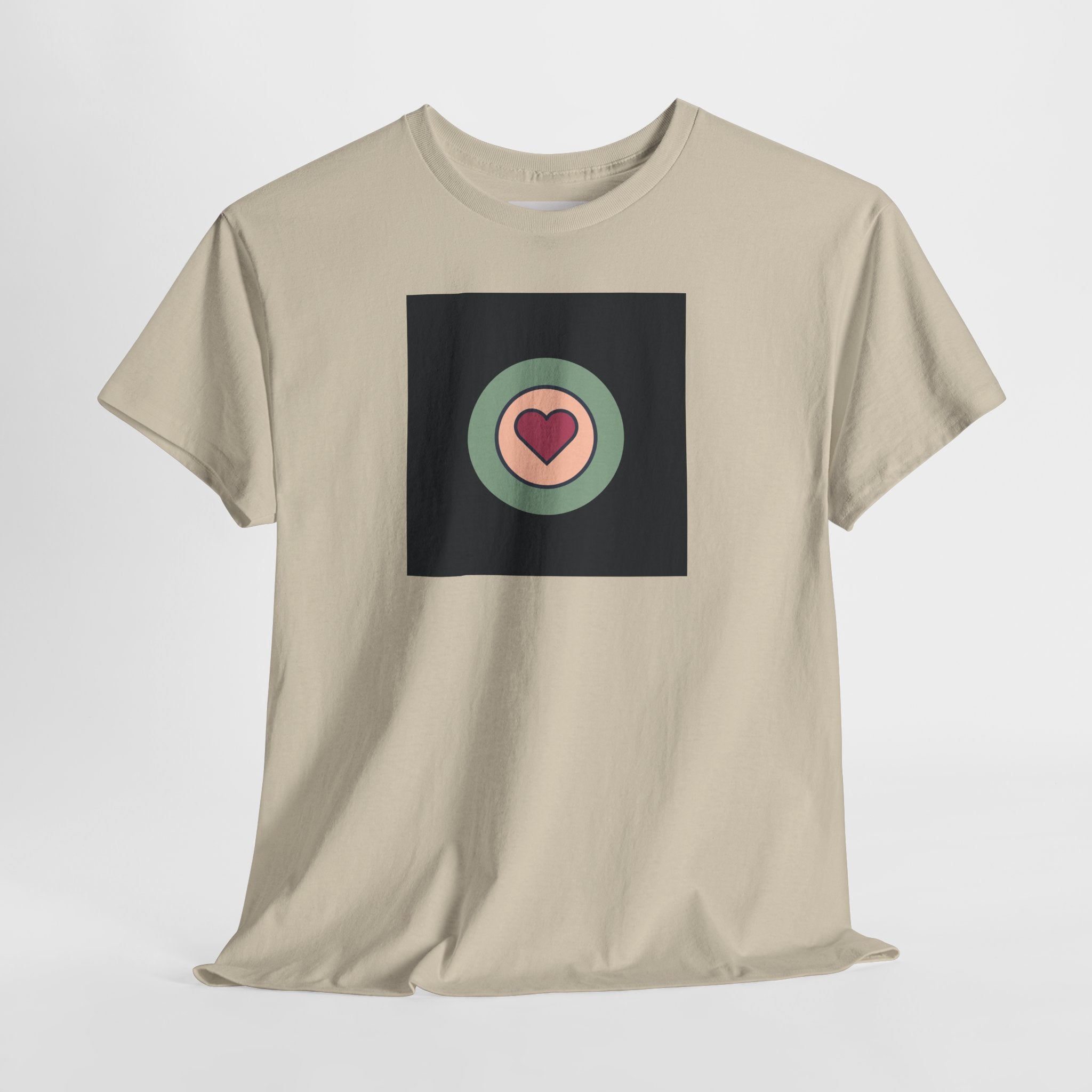 Retro Target Heart T‑Shirt — Minimalist Love Graphic Tee