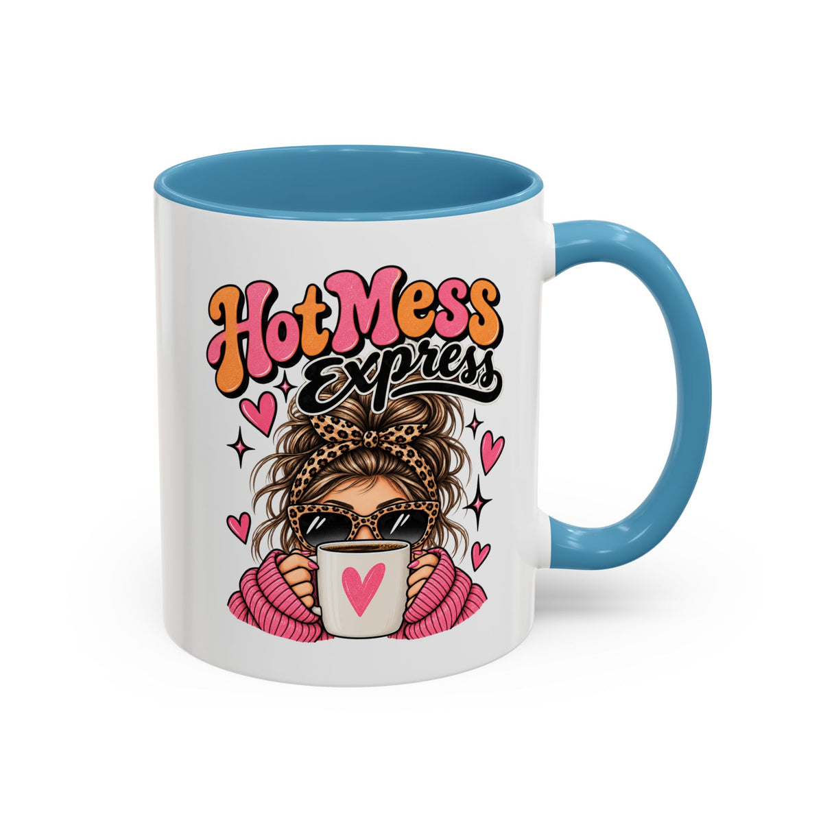 Hot Mess Express Coffee Mug — Funny Retro Girl Coffee Cup (11/15oz)