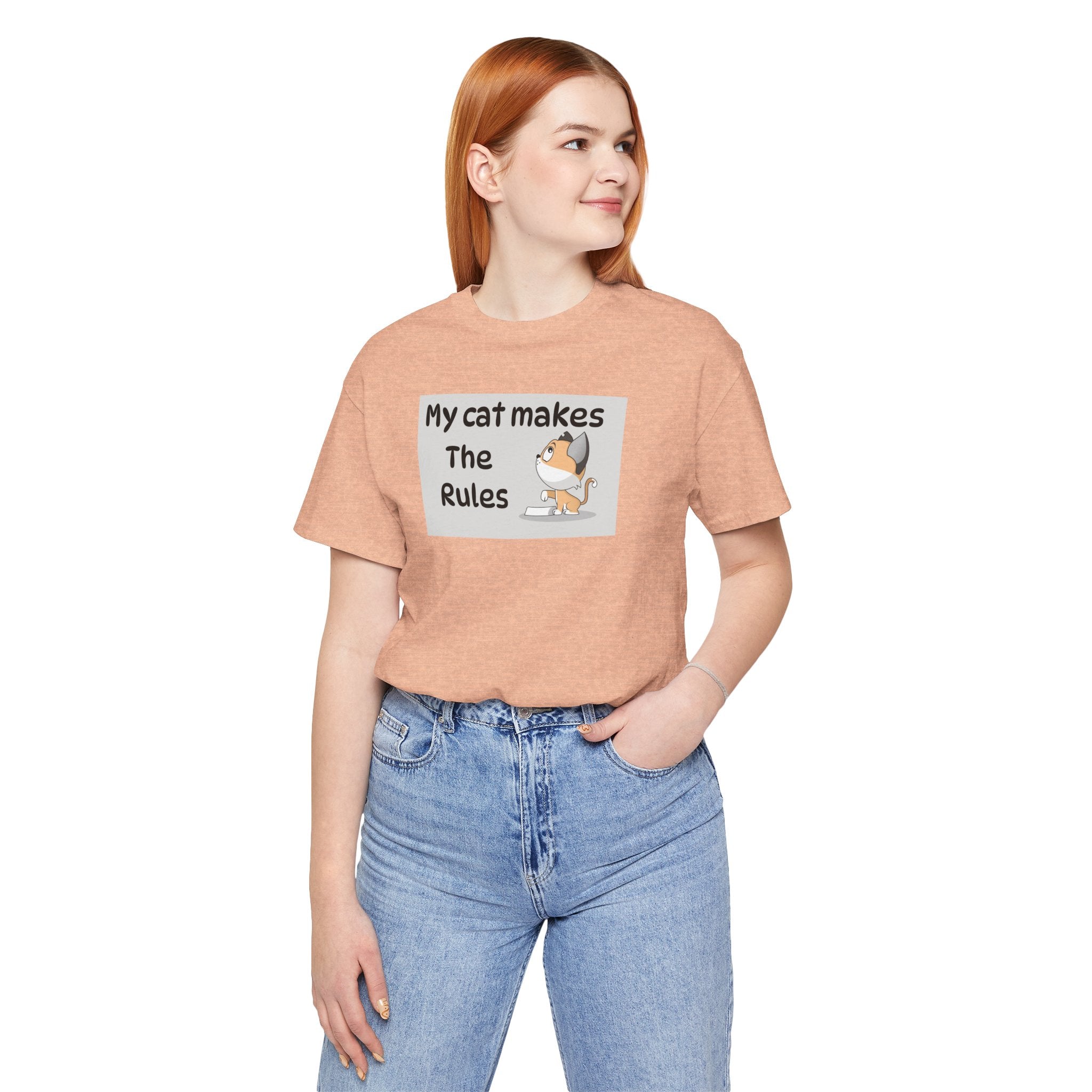 Cat Makes The Rules T-Shirt — Funny Cute Cat Graphic Tee for Cat Lovers