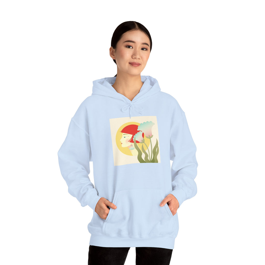 Koi Pond Art Hoodie — Pastel Fish & Lily Design