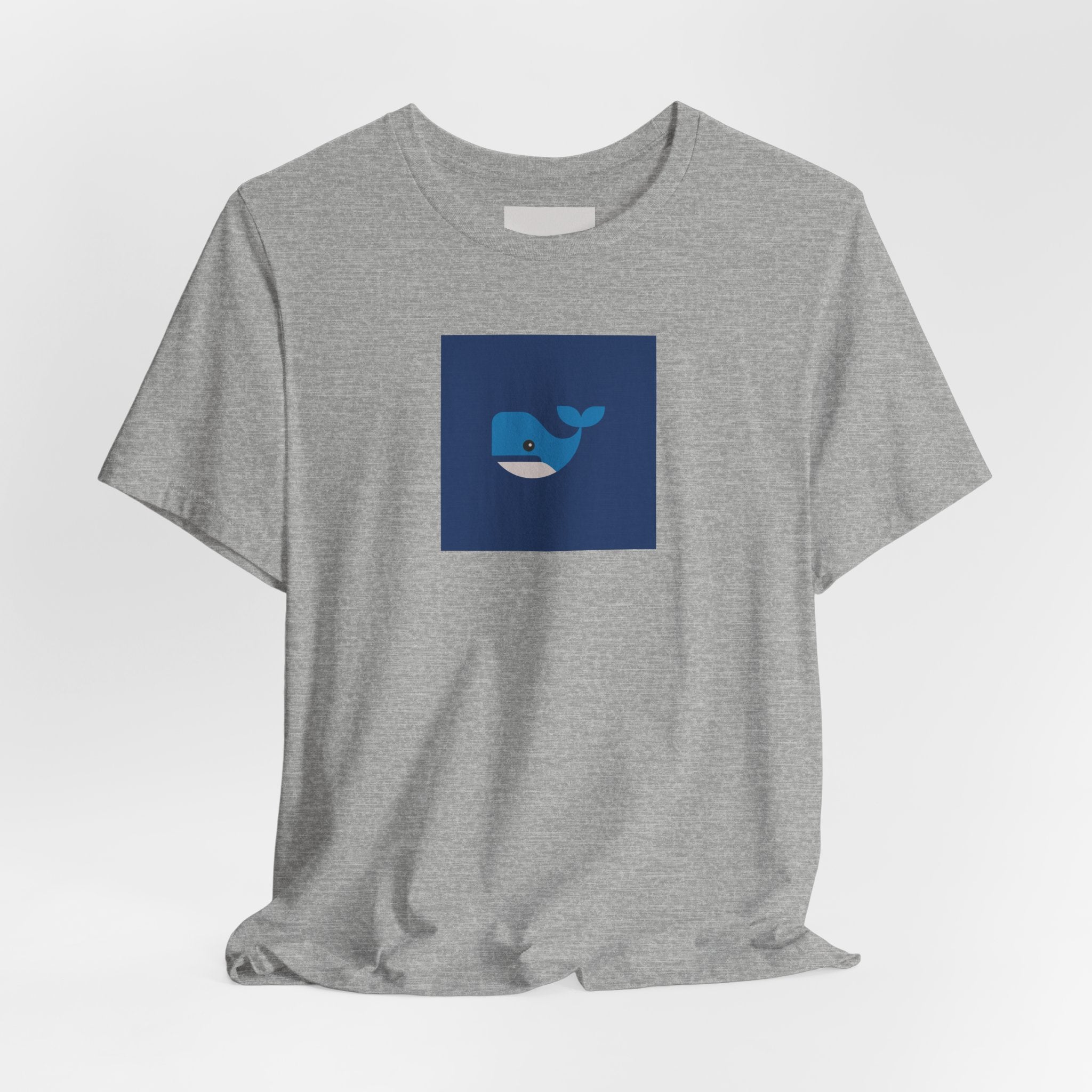 Whale Graphic Tee — Cute Blue Whale Square Design