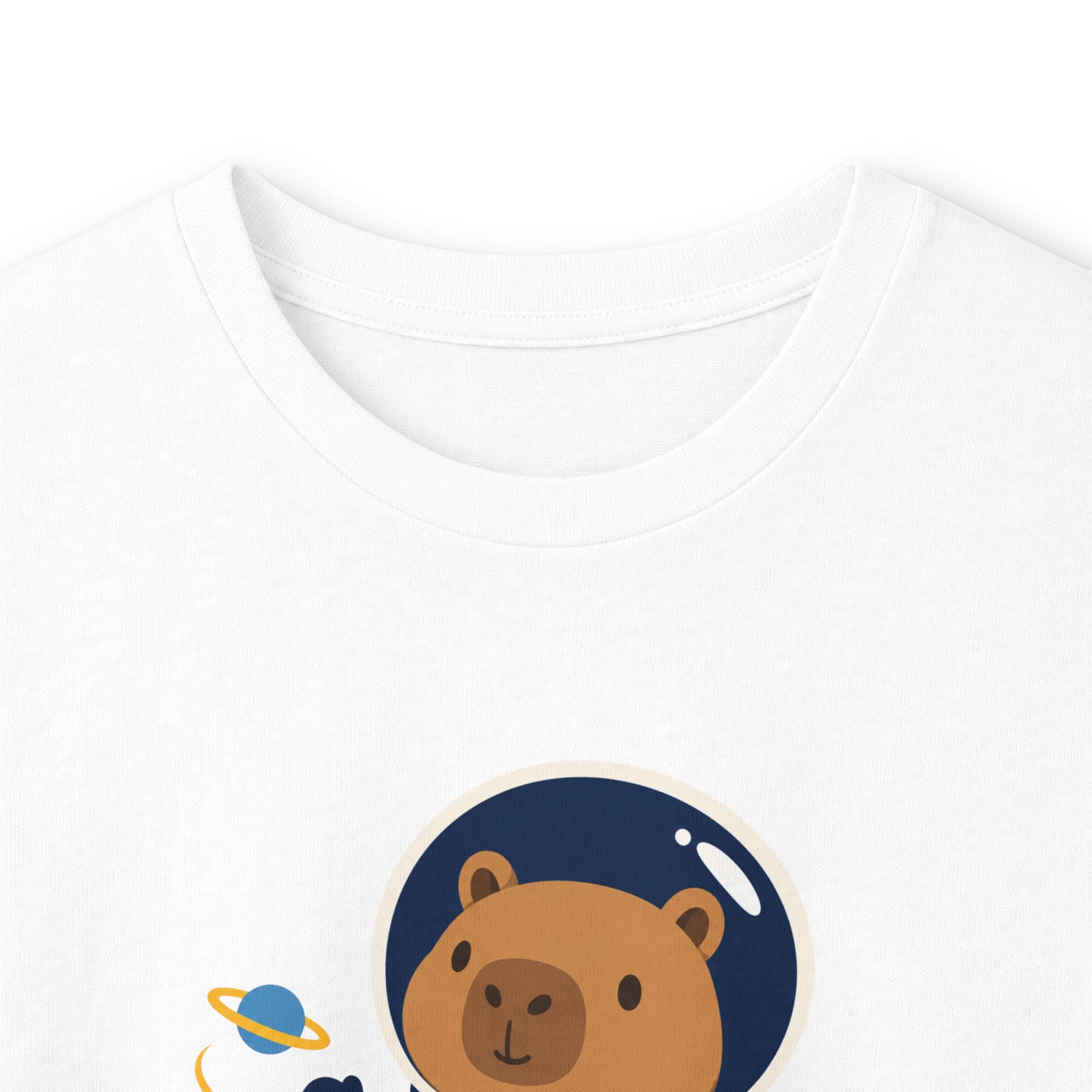 Astronaut Capybara Long Sleeve Tee — Cute Space Explorer Kids' Shirt