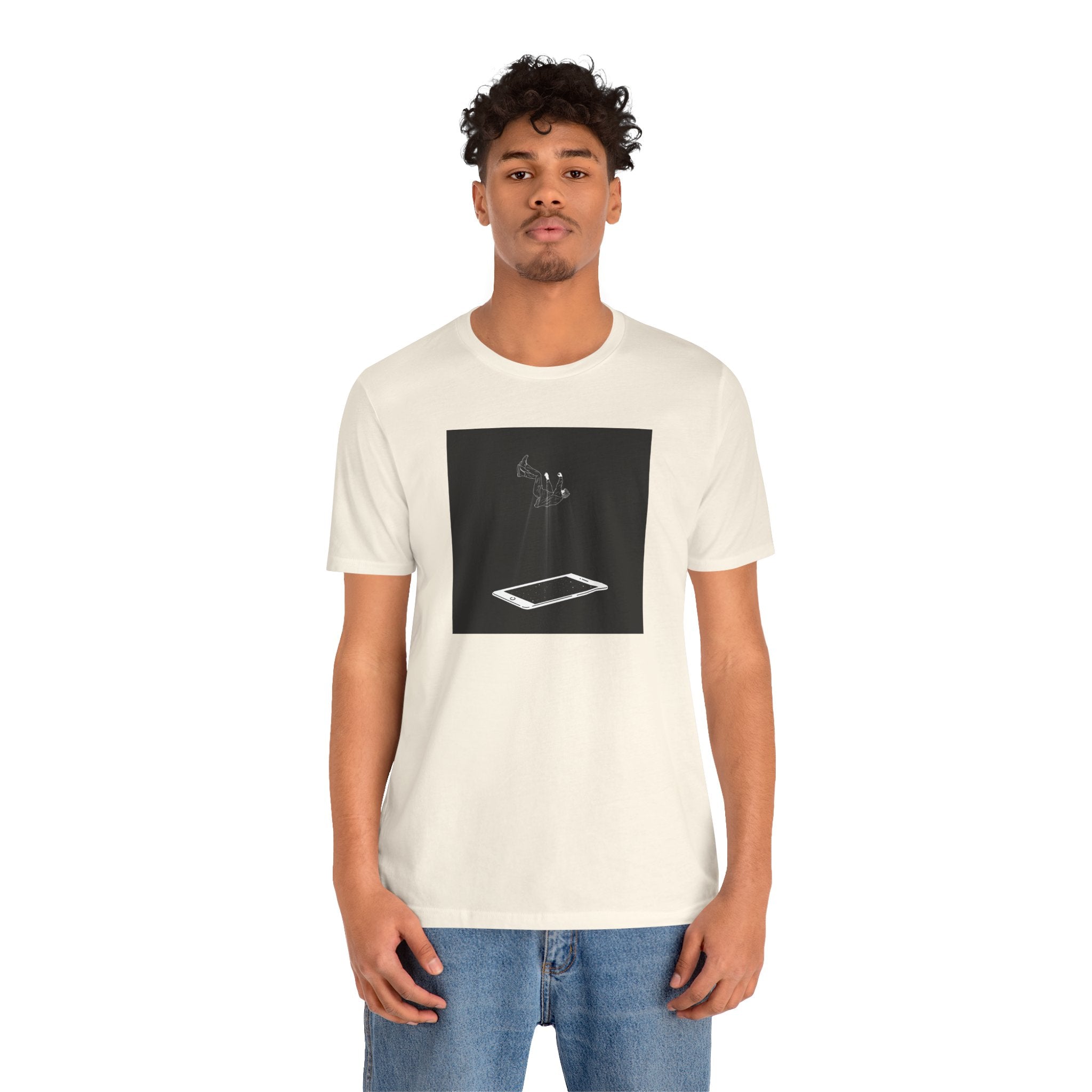 T-Shirt — Minimalist Phone Abduction Illustration Tee