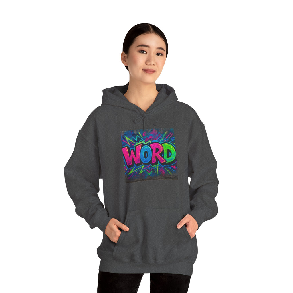 Graffiti 'WORD' Hoodie — Neon Street Art Pullover