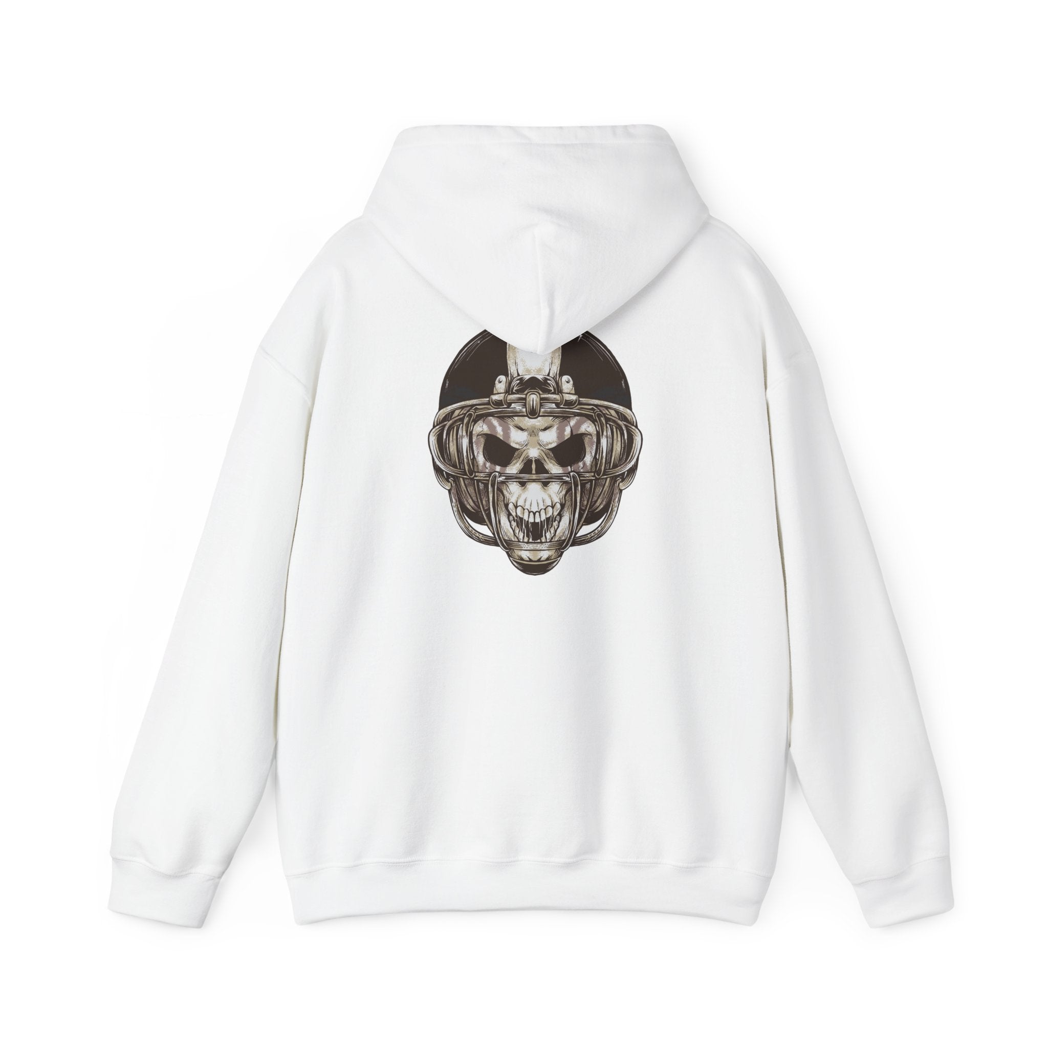 Skull Helmet Hoodie — Gothic Football Skull Graphic Pullover