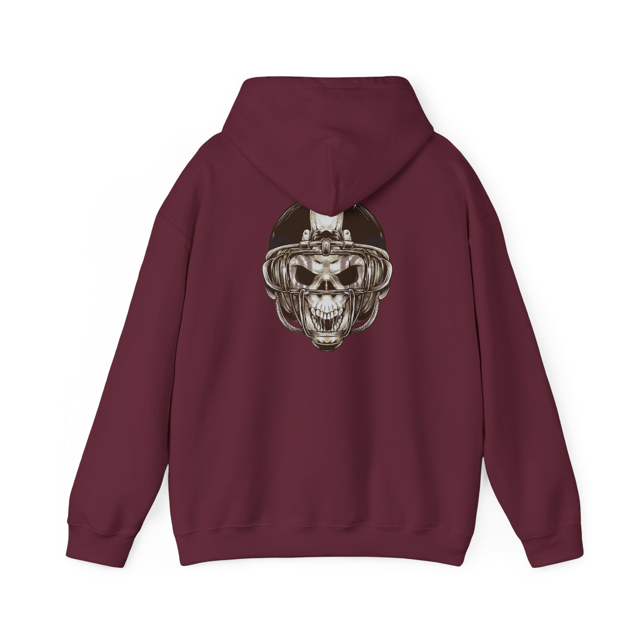 Skull Helmet Hoodie — Gothic Football Skull Graphic Pullover