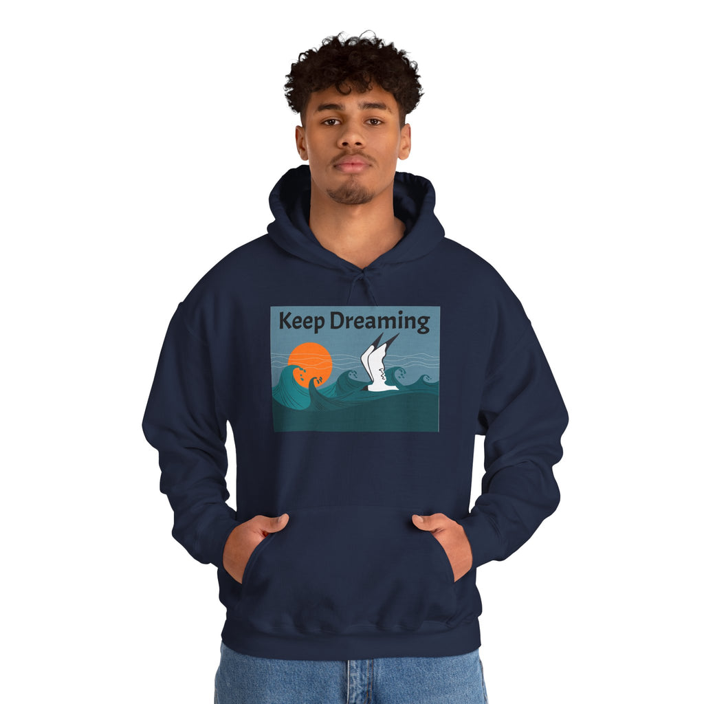 Keep Dreaming Hoodie — Seagull Sunset Graphic Pullover