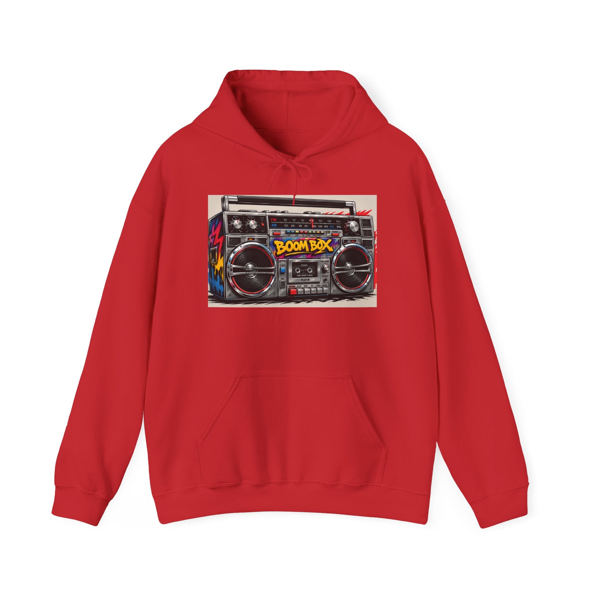 Boom Box Hoodie — Retro Boombox Graphic Pullover
