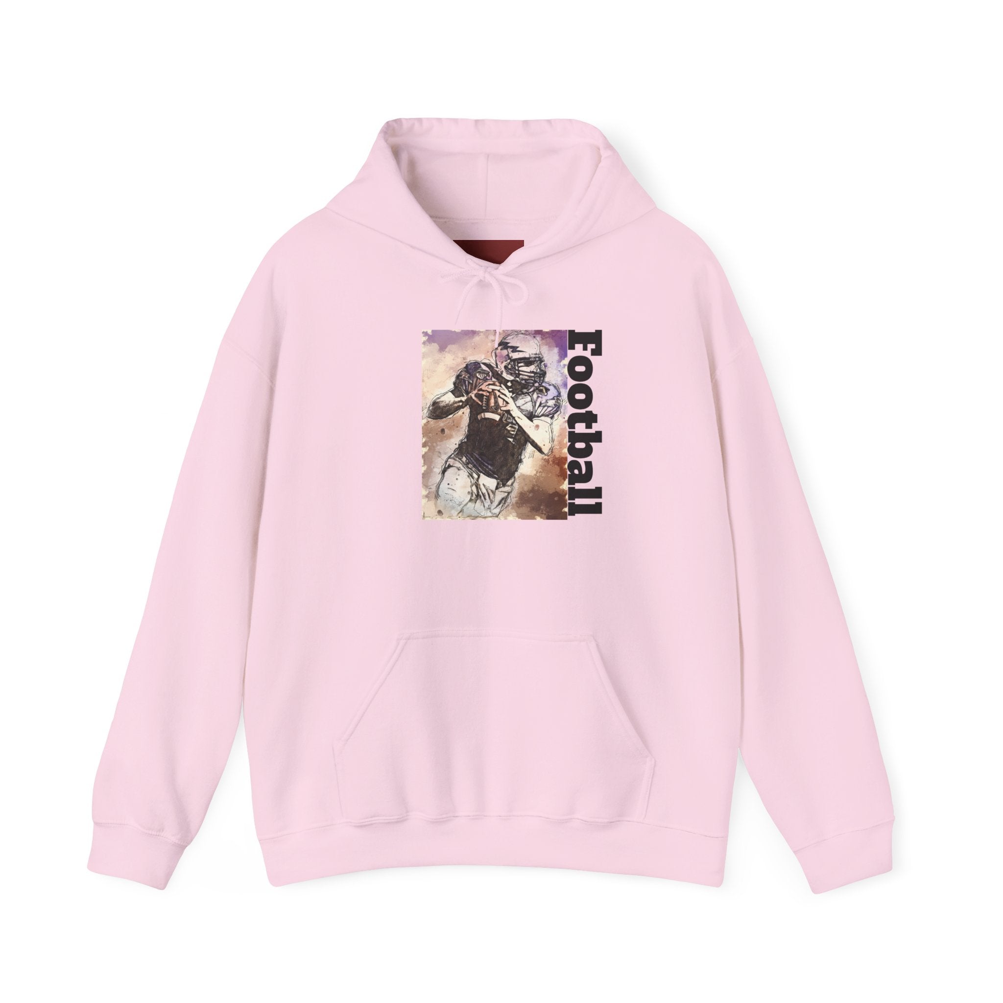 Football Player Graphic Hoodie - Vintage Grunge Sports Pullover