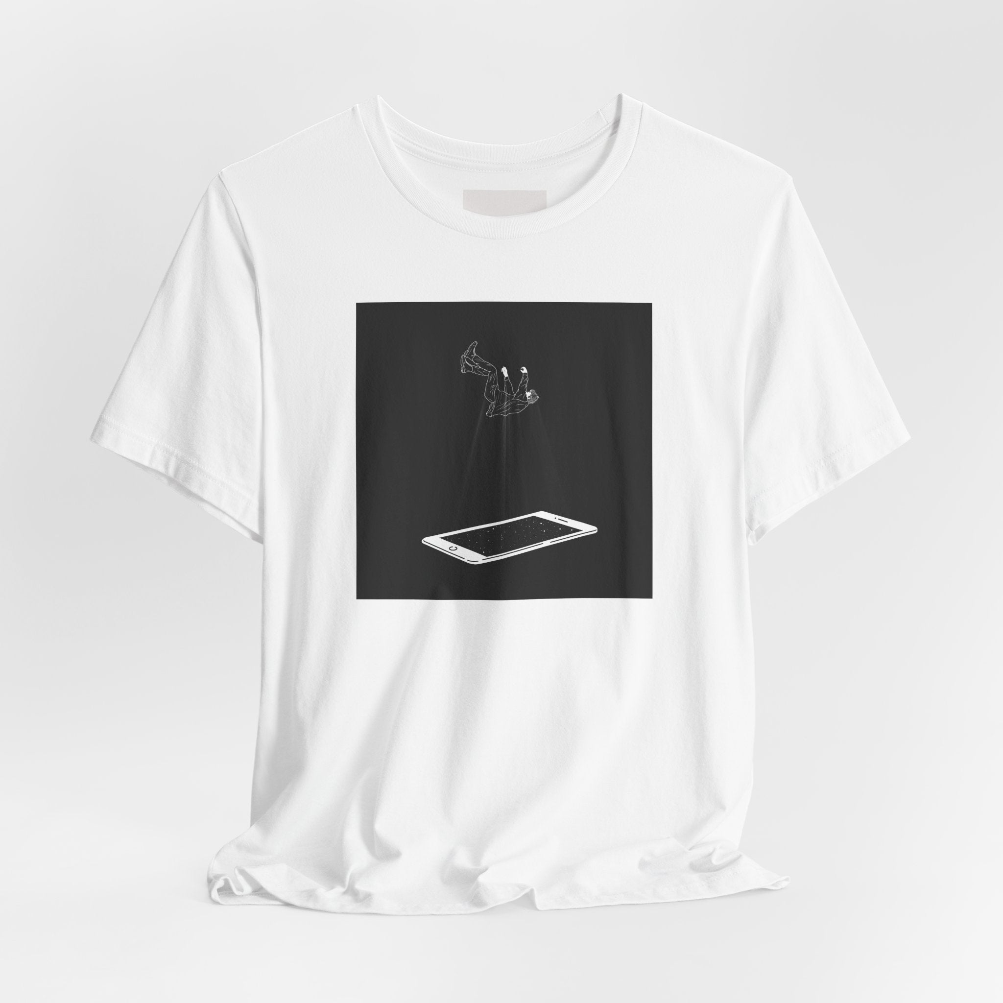T-Shirt — Minimalist Phone Abduction Illustration Tee