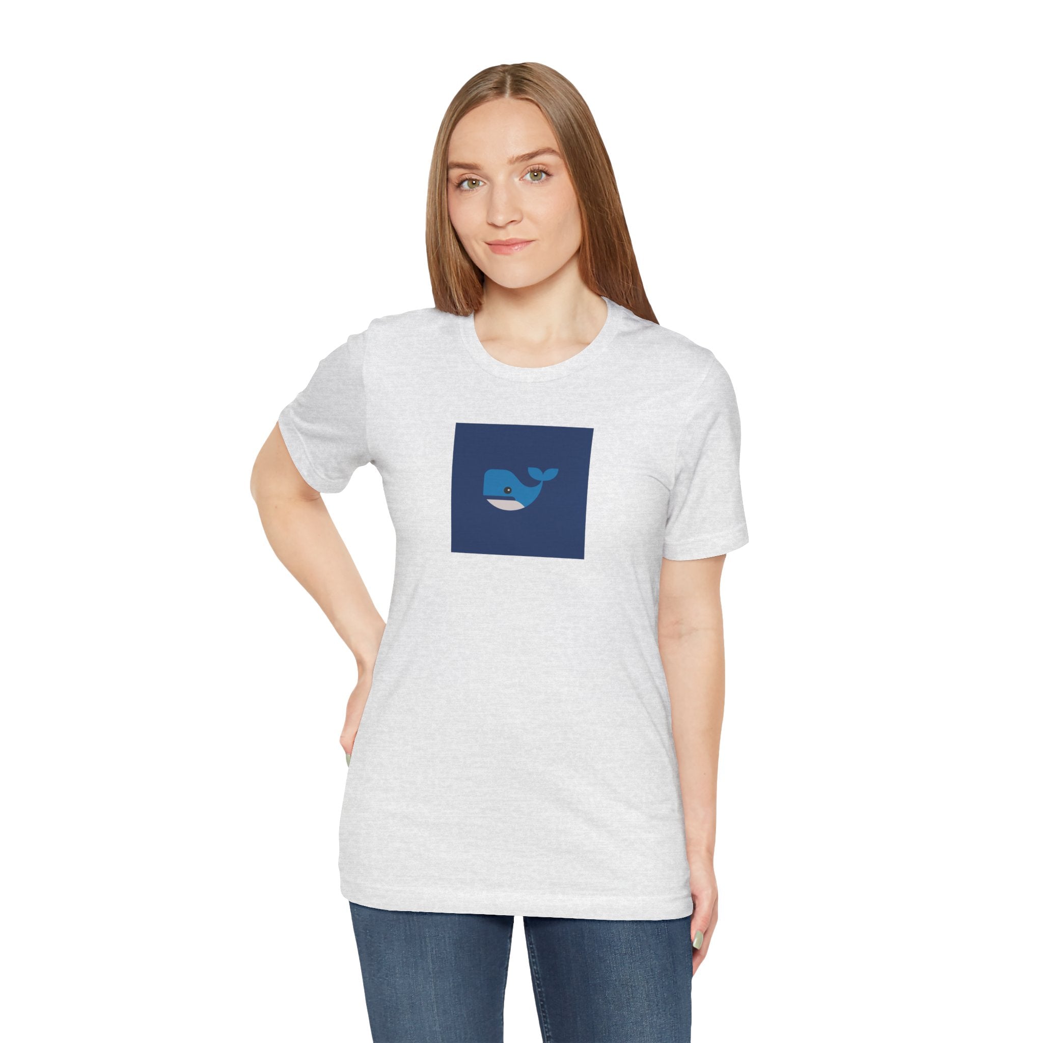 Whale Graphic Tee — Cute Blue Whale Square Design