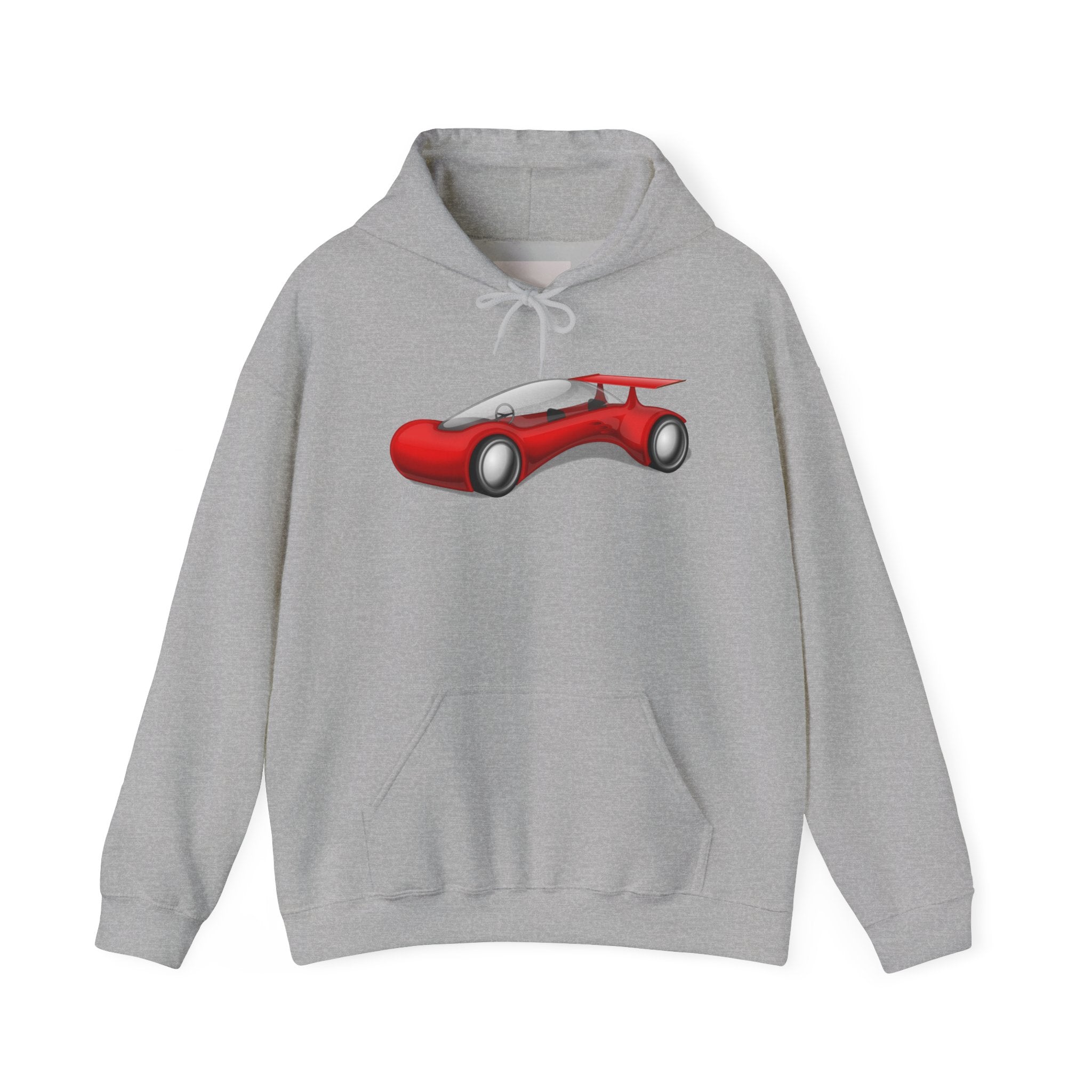 Red Racecar Hoodie — Retro Sports Car Graphic Pullover