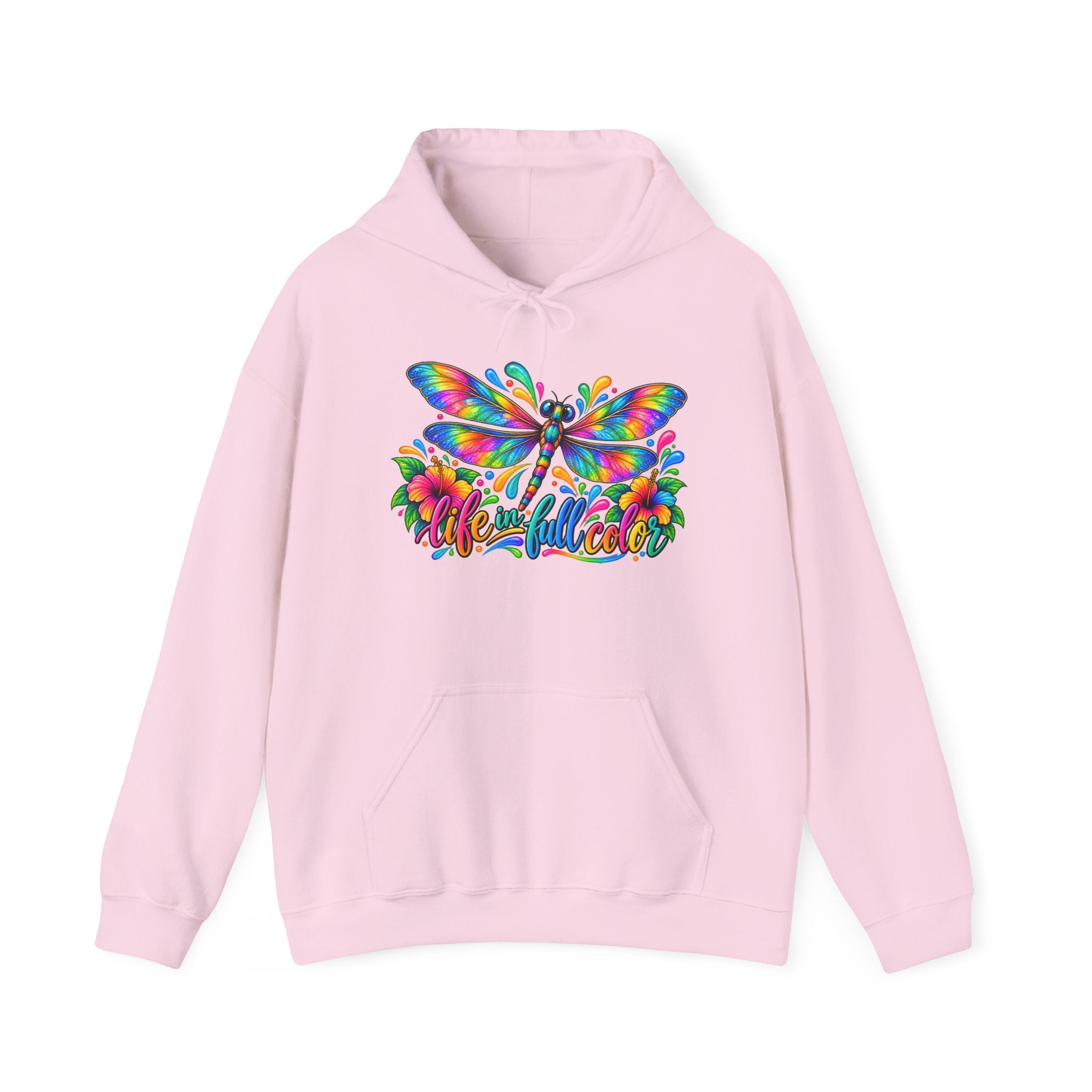 Hoodie — Colorful Rainbow Dragonfly "Colorful" Graphic Pullover