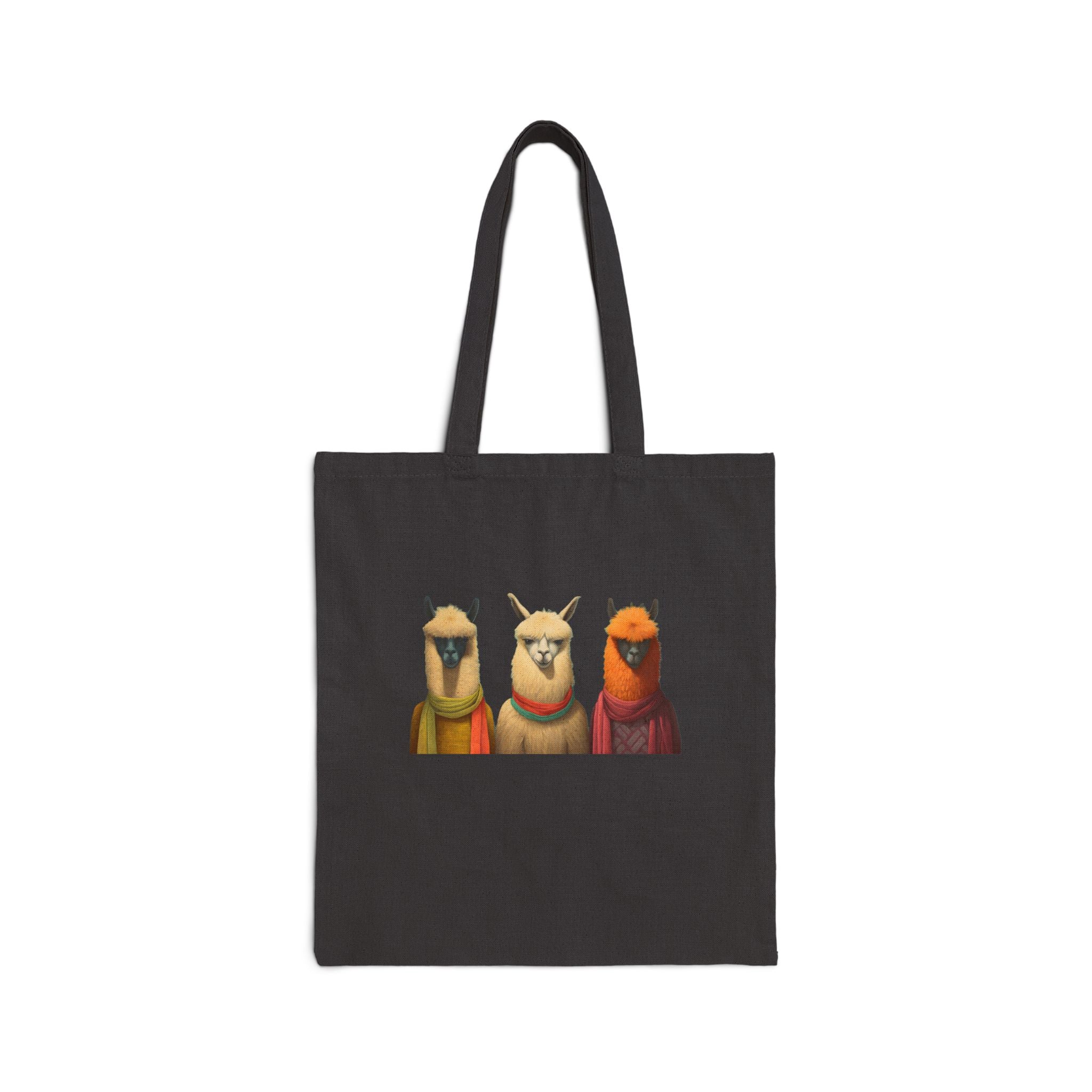 Triple Llama Portrait Tote Bag – Cute Alpaca Farm Animal Canvas Tote