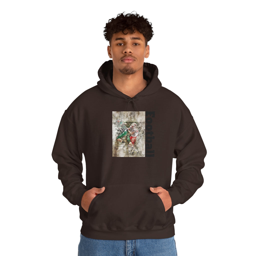 Football Vintage Player Hoodie — Retro Grunge Football Design