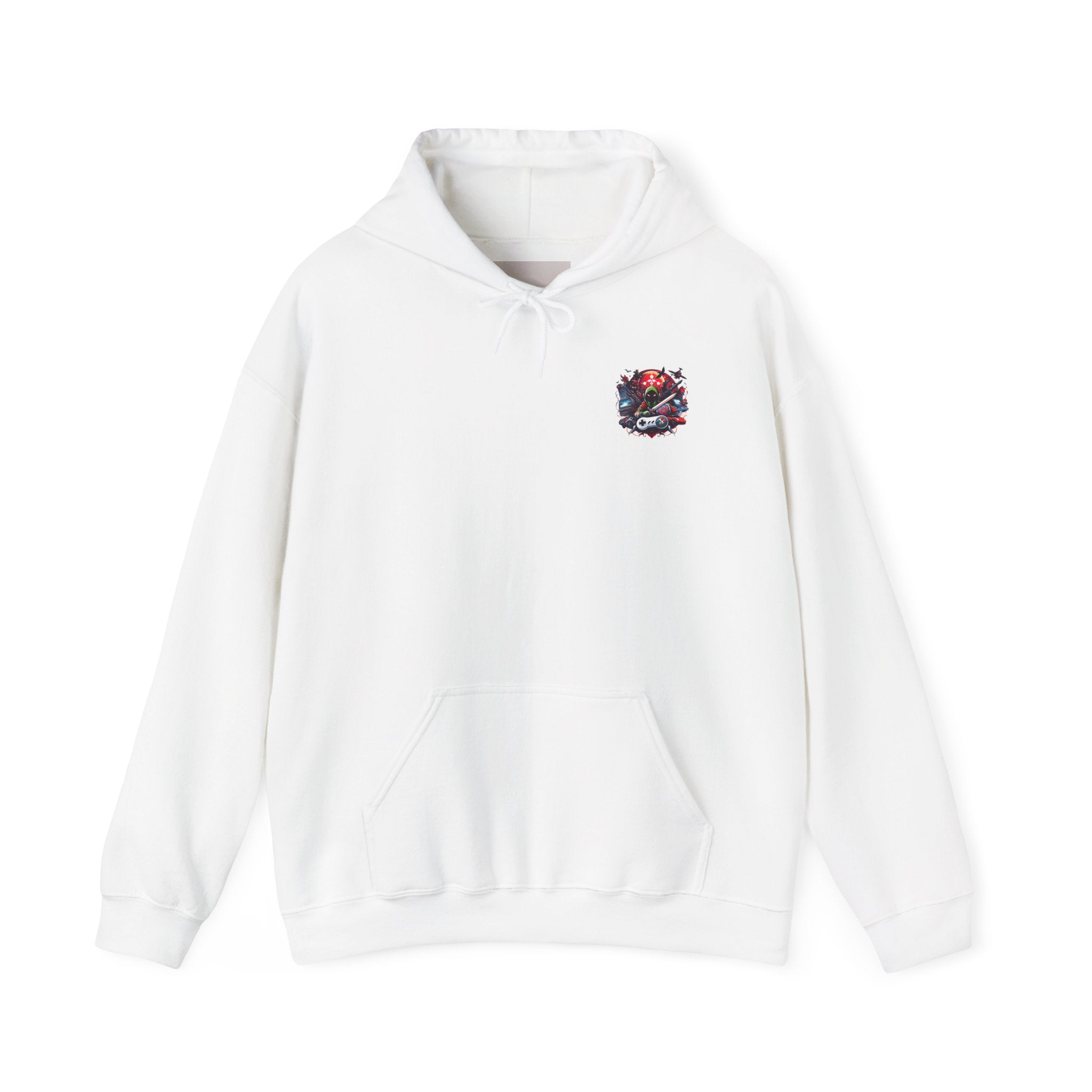 Gamer Skull Hooded Sweatshirt — Retro Controller & Neon Skull Gaming Hoodie
