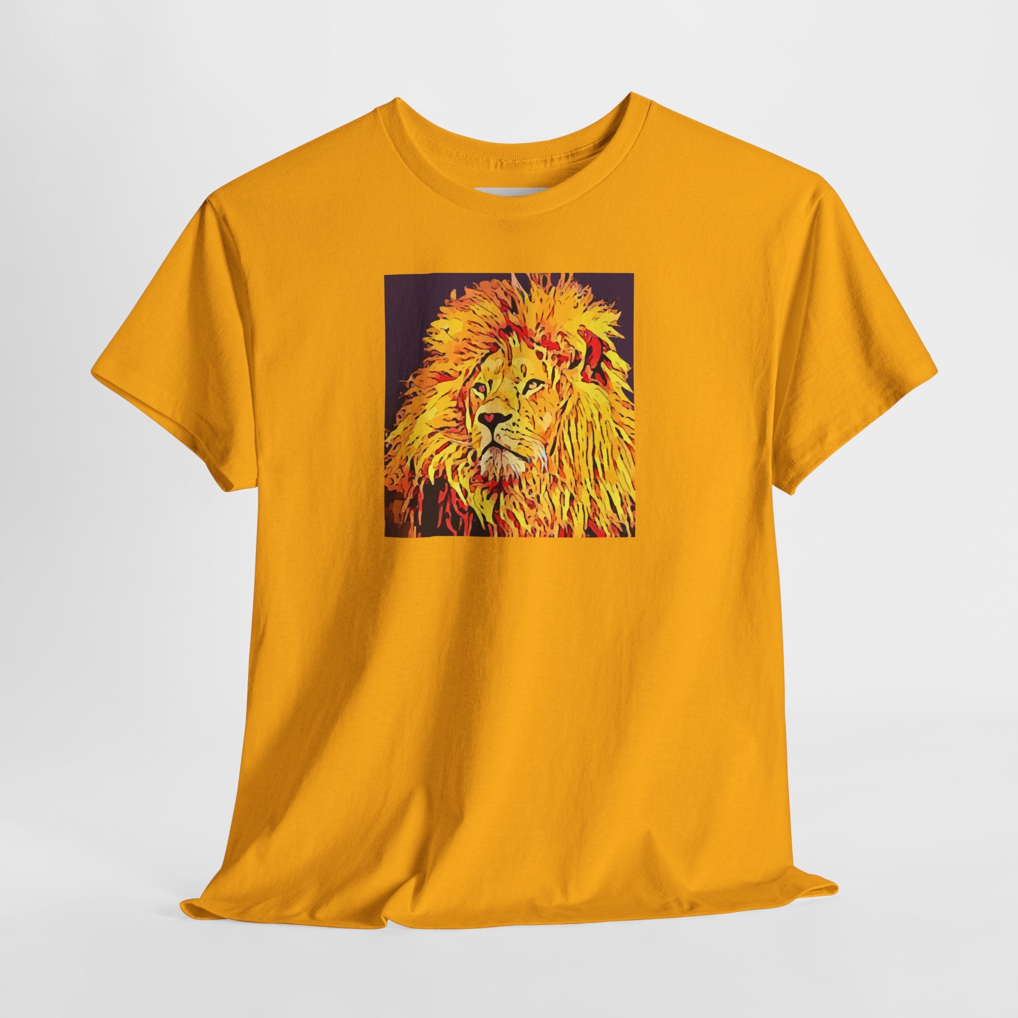 Lion Portrait T-Shirt — Vibrant Pop Art Lion Graphic Tee