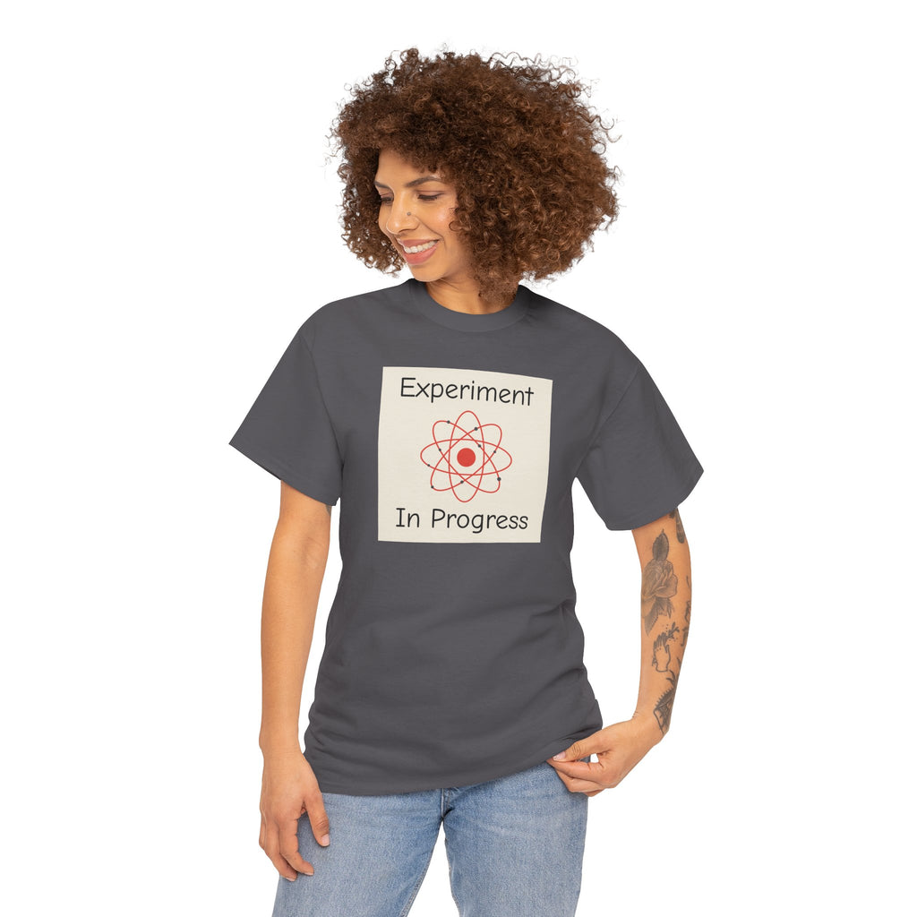 Science Graphic Tee - "Experiment In Progress" Retro Atom Design