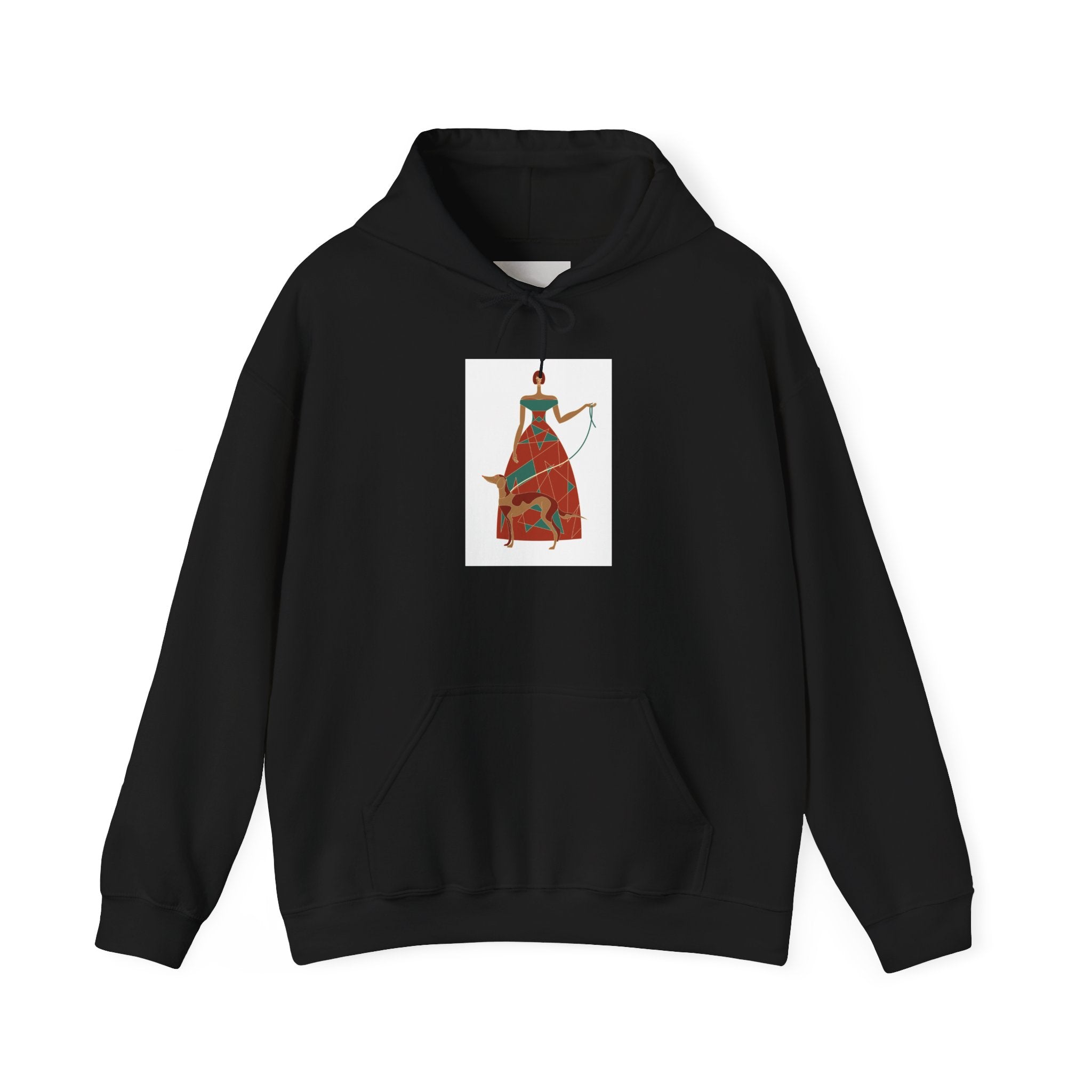 Folk Art Archer Hoodie — Vintage Red Archer Illustration Sweatshirt
