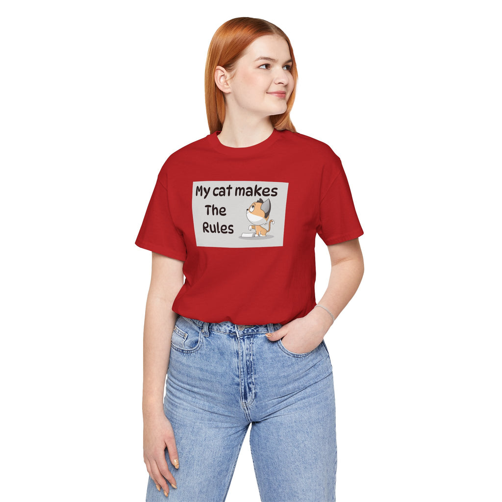 Cat Makes The Rules T-Shirt — Funny Cute Cat Graphic Tee for Cat Lovers