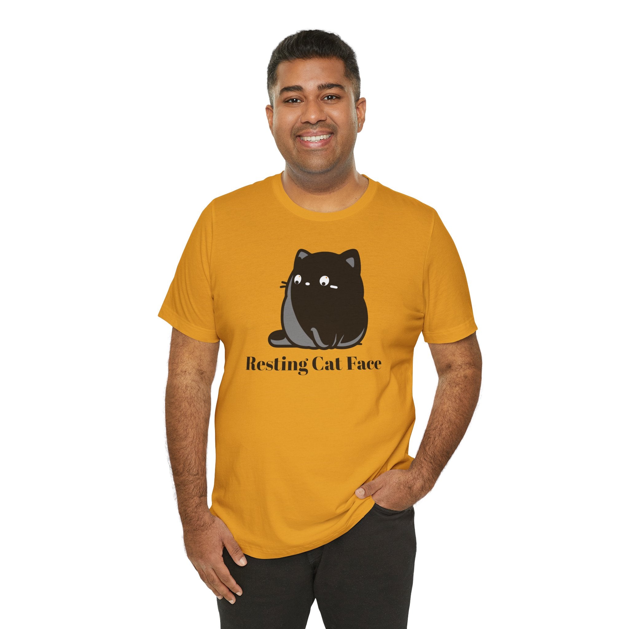 Resting Cat Face Tee – Cute Black Cat Graphic T-Shirt