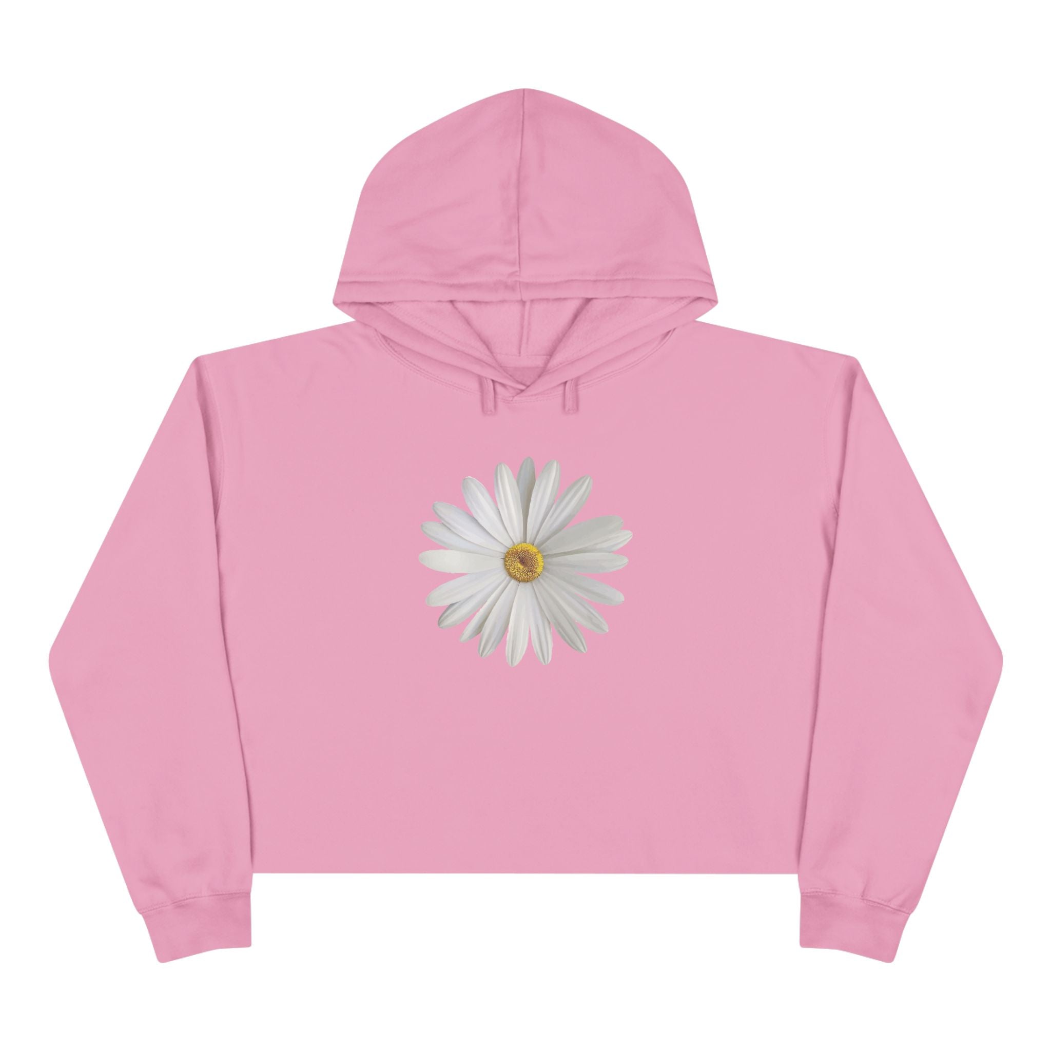 Daisy Crop Hoodie — Minimal Floral Cropped Sweatshirt