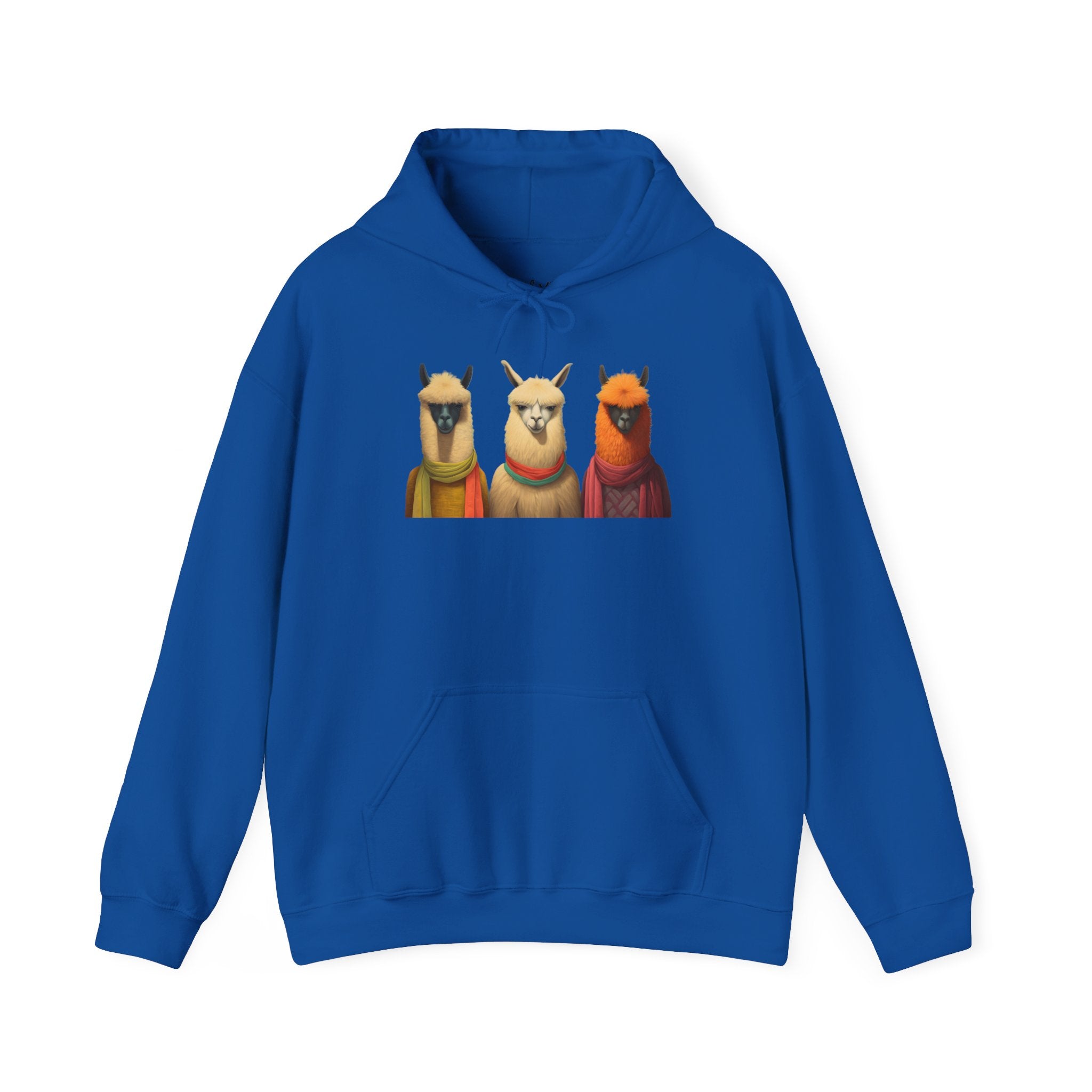 Llama Trio Hoodie — Cute Colorful Alpaca Portrait Pullover