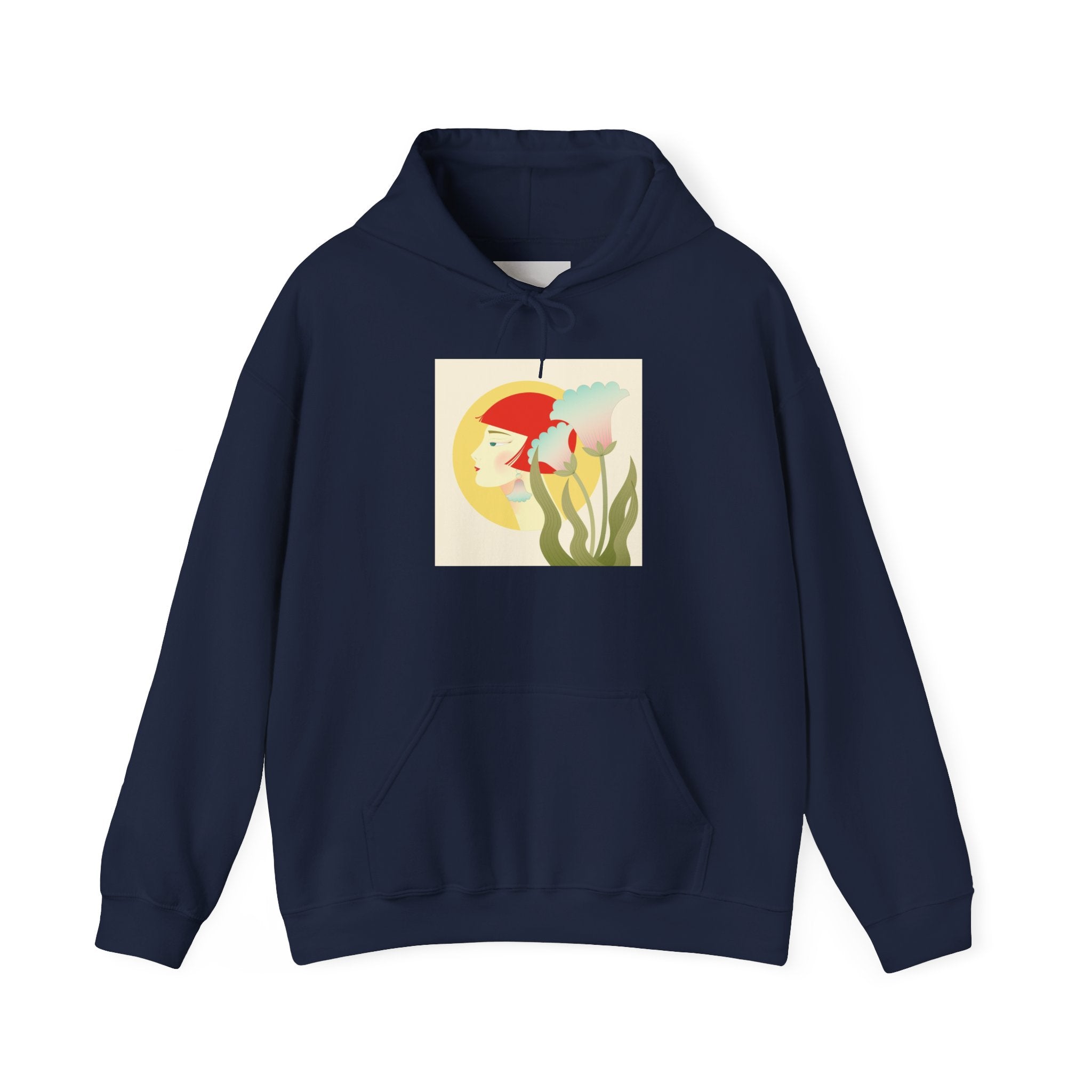 Koi Pond Art Hoodie — Pastel Fish & Lily Design