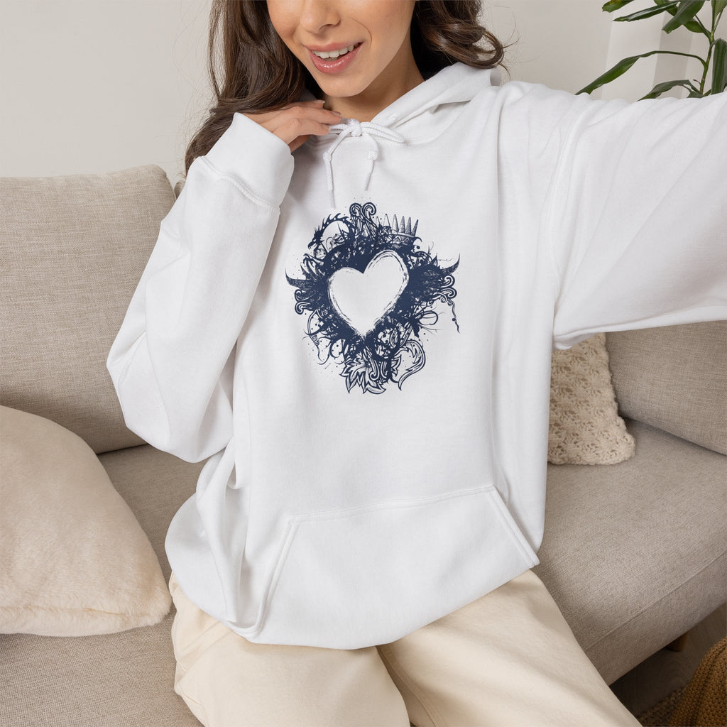 Heart Ink Splash Hoodie — Artistic Grunge Heart Pullover