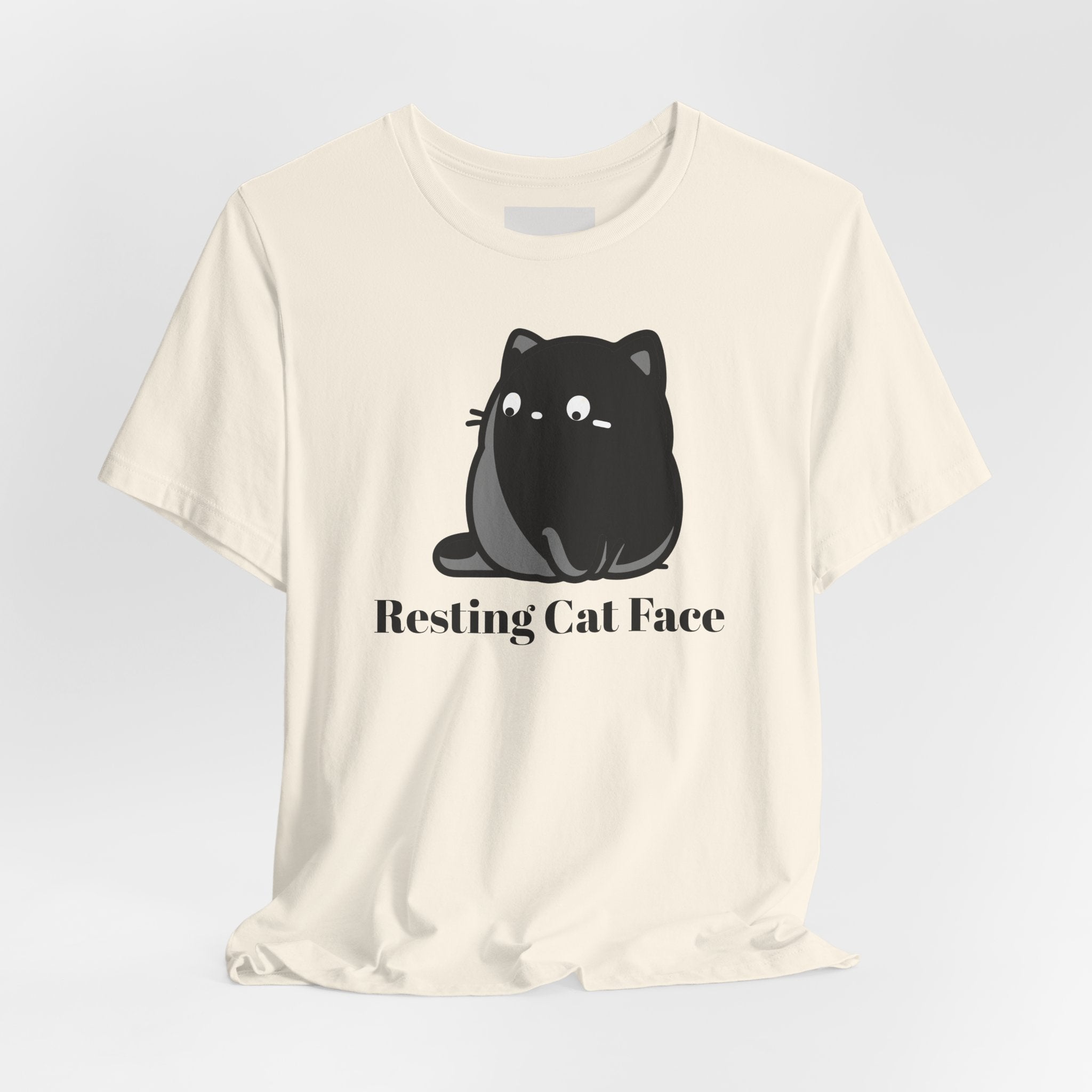 Resting Cat Face Tee – Cute Black Cat Graphic T-Shirt