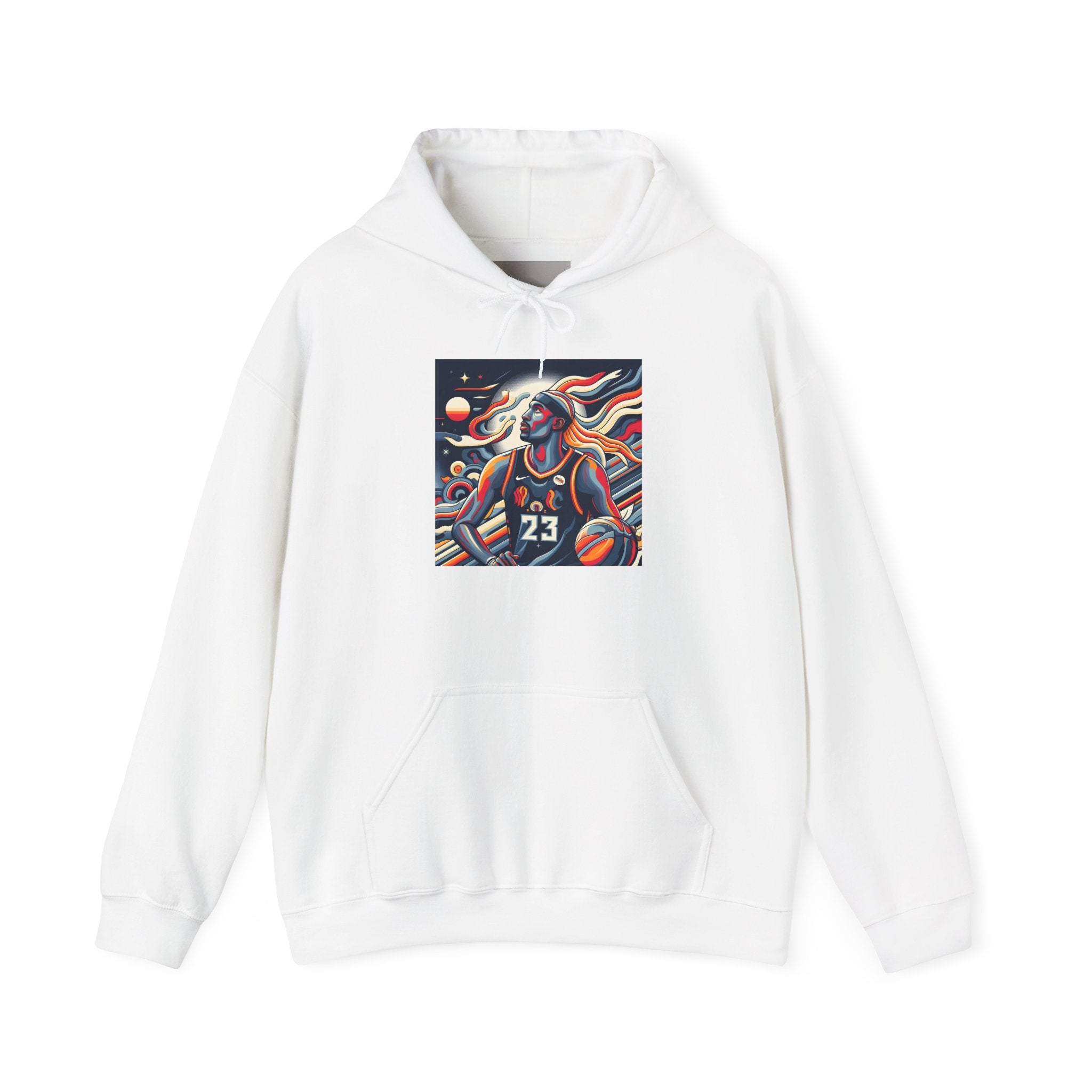 Basketball Player Art Hoodie - Retro 23 Cosmic Court Graphic Sweatshirt