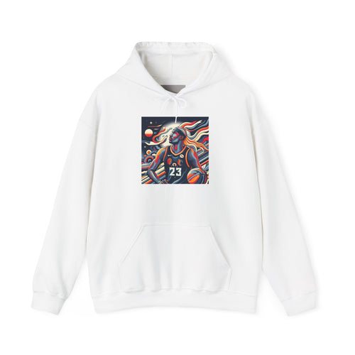 Basketball Player Art Hoodie - Retro 23 Cosmic Court Graphic Sweatshirt