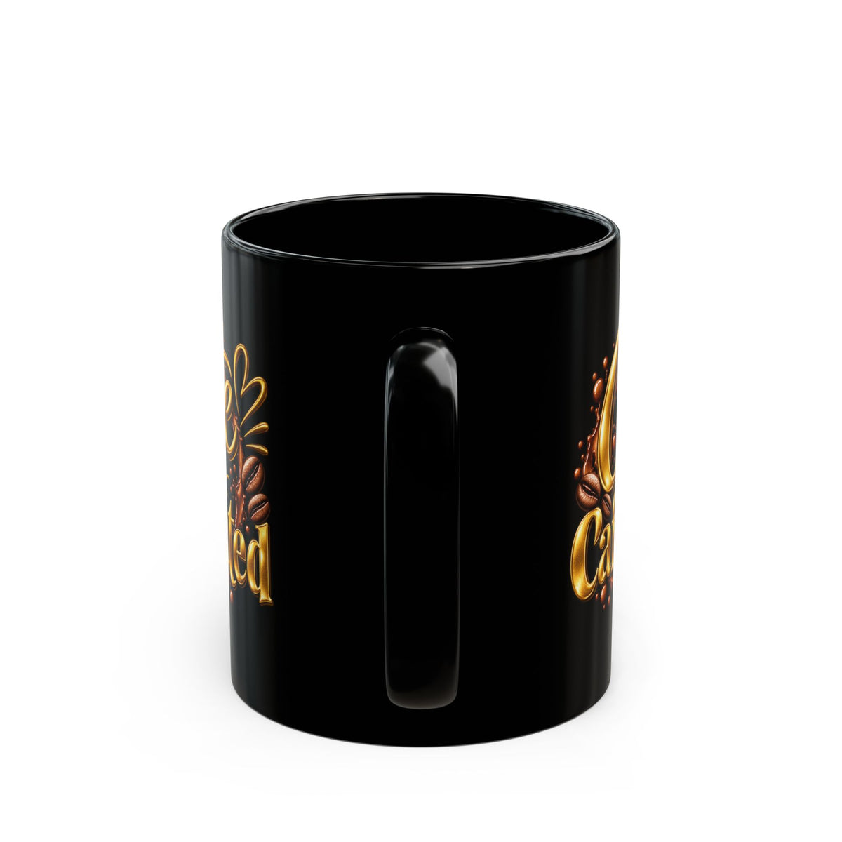 Cute and Caffeinated Black Mug — 11oz & 15oz Coffee Cup