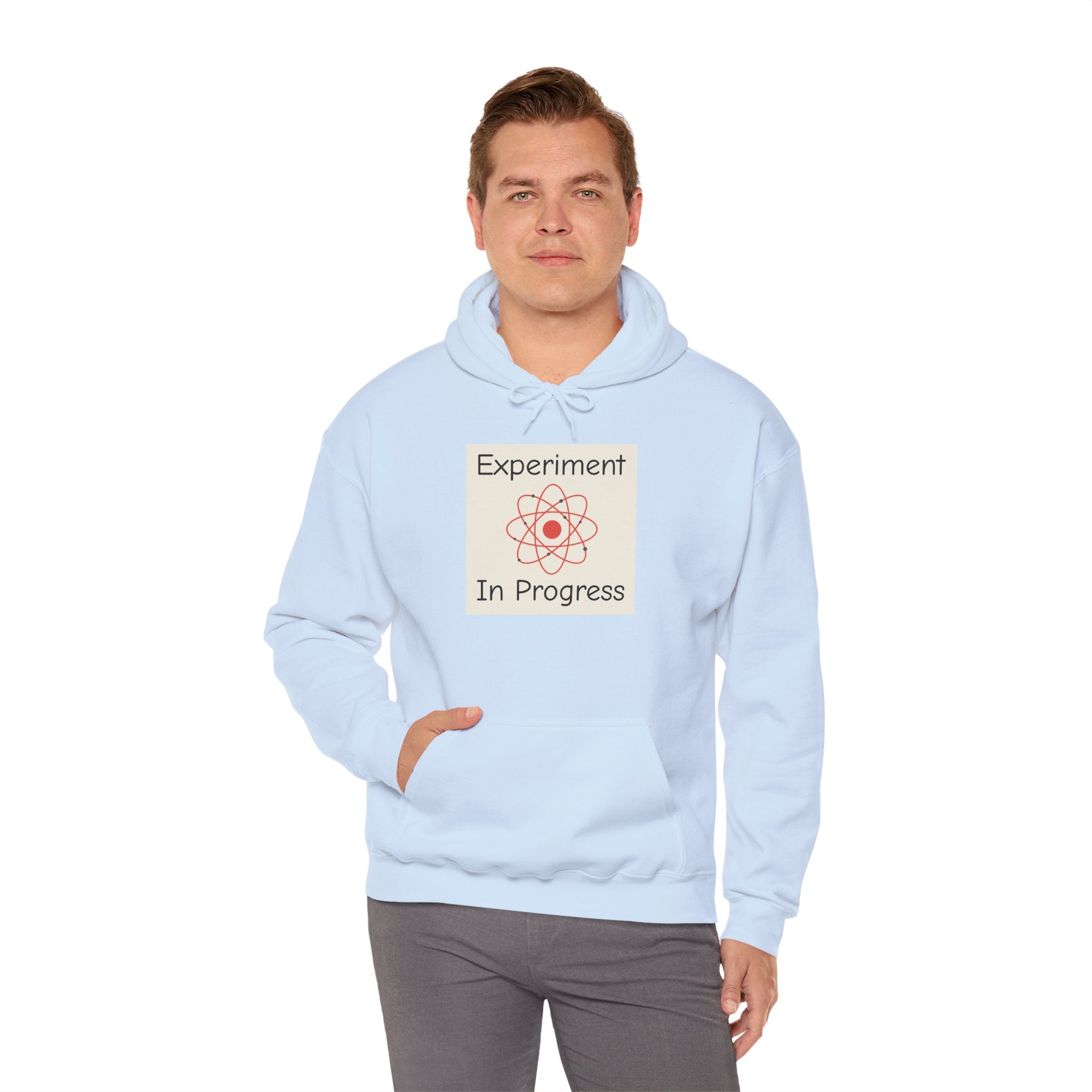 Experiment In Progress Hoodie — Science Atom Graphic Pullover