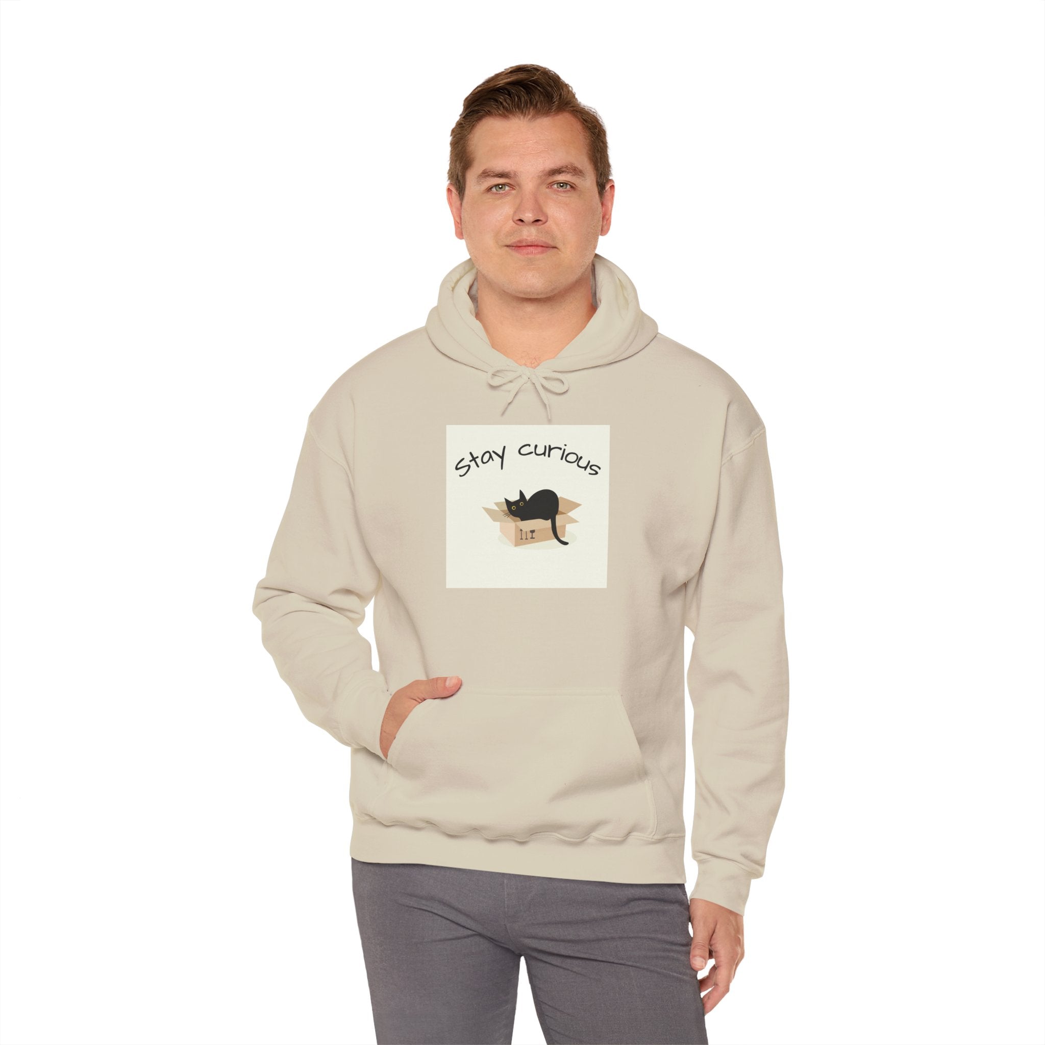 Stay Curious Cat Hoodie — Cute Cat Illustration Sweatshirt