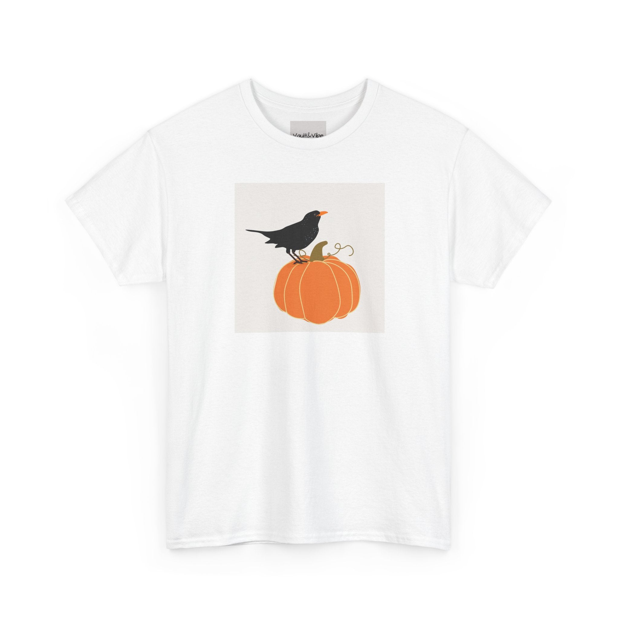 Pumpkin & Crow Tee — Autumn Halloween Graphic T-Shirt