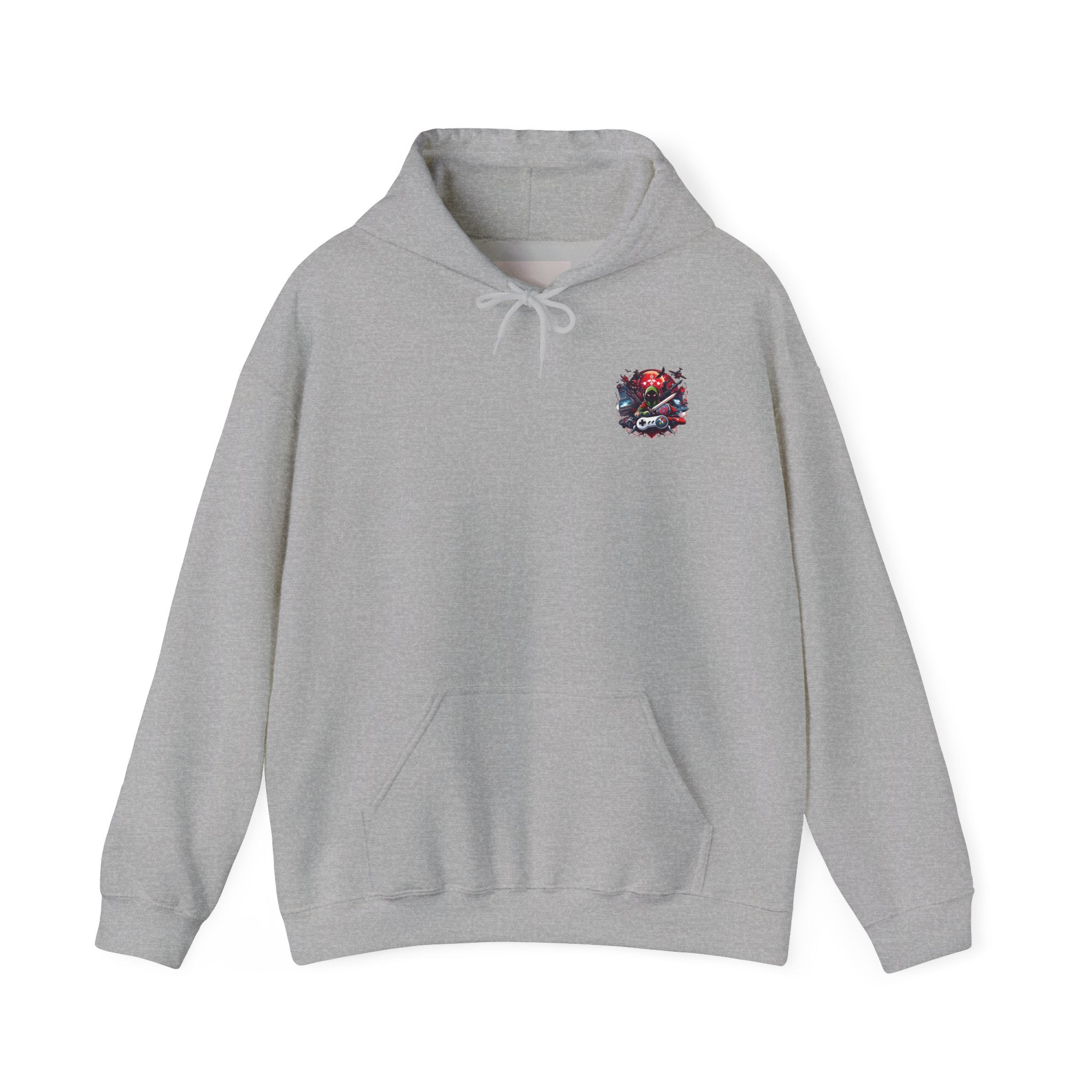 Gamer Skull Hooded Sweatshirt — Retro Controller & Neon Skull Gaming Hoodie
