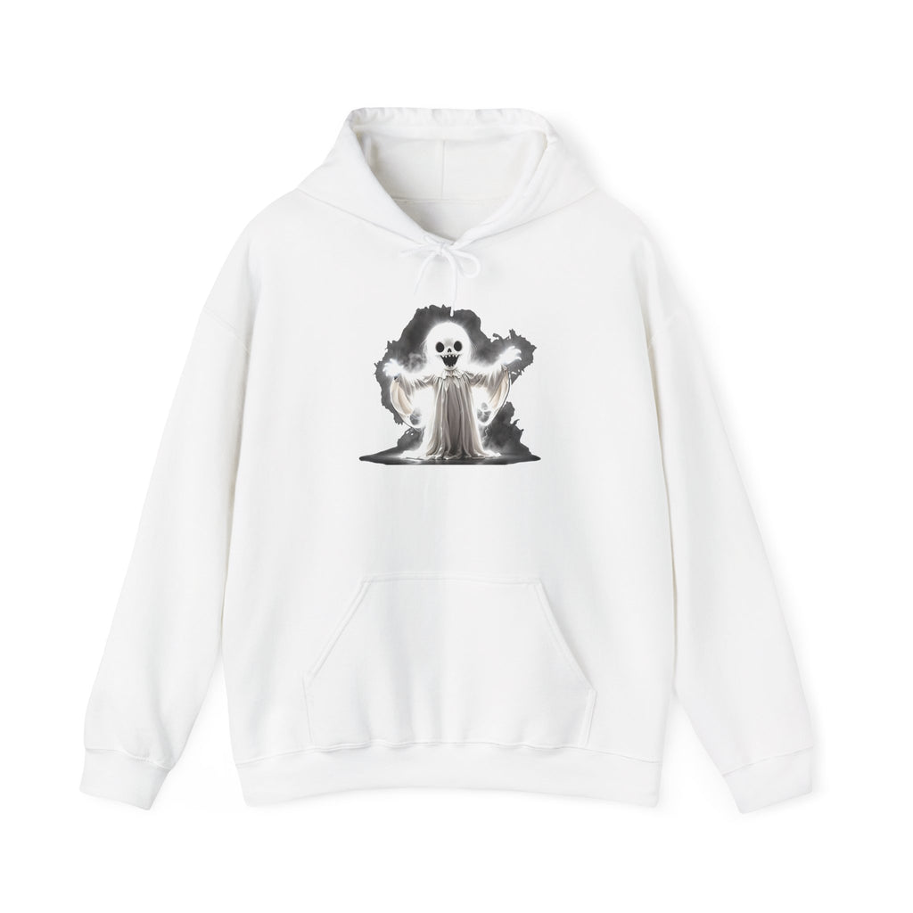 Ghostly Reaper Hoodie – Spooky Skeleton Spirit Graphic Hooded Sweatshirt