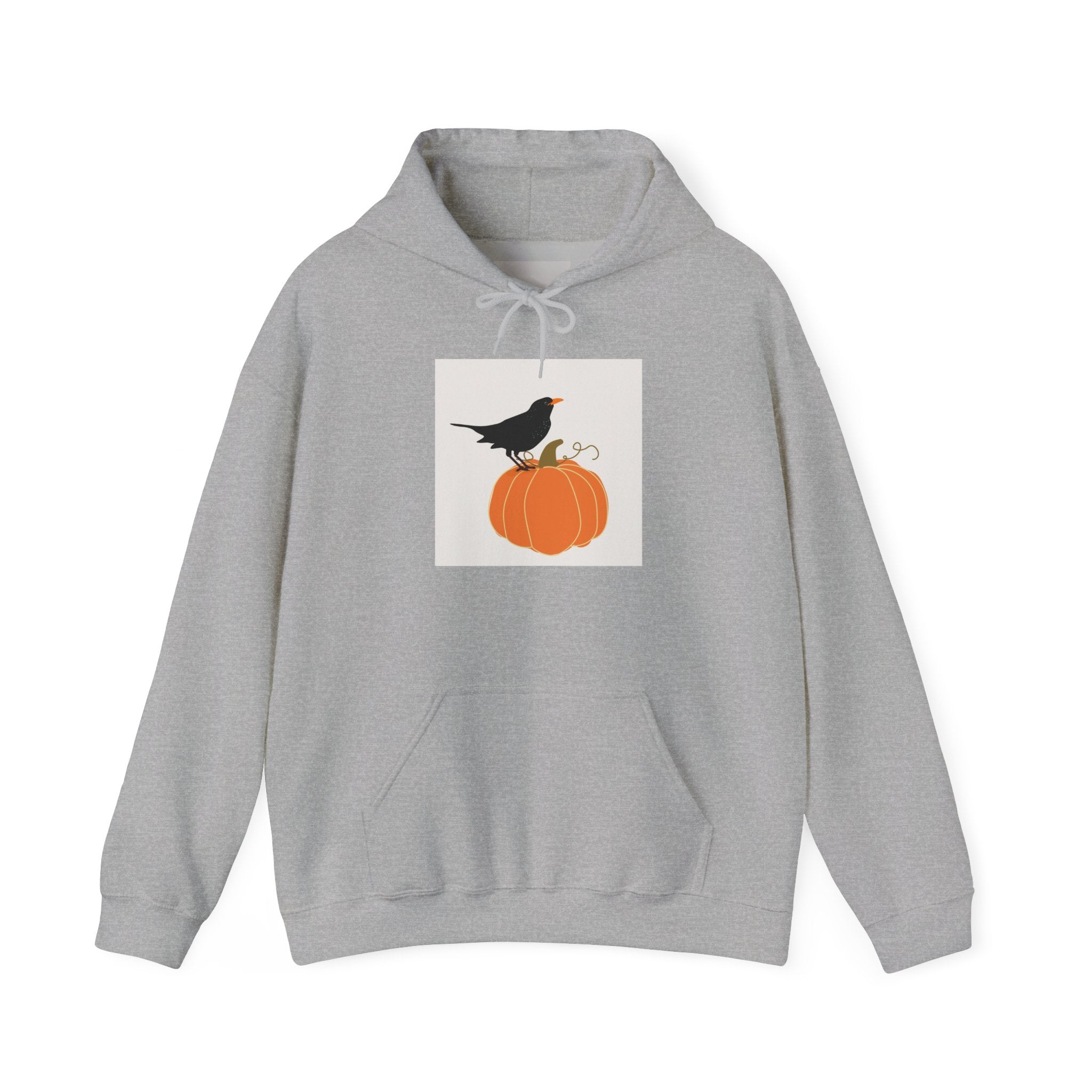 Halloween Crow on Pumpkin Hoodie