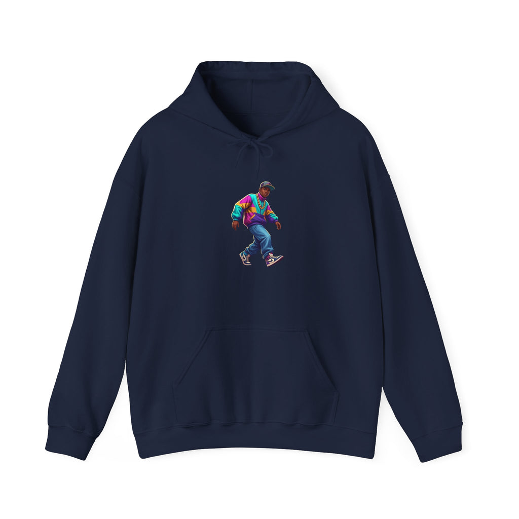 Retro Skateboarder Hoodie — Colorful 90s Skate Crew Pullover