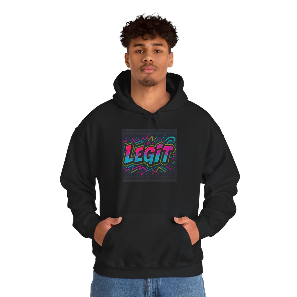 Legit Graffiti Hoodie — Retro Neon Streetwear Sweatshirt