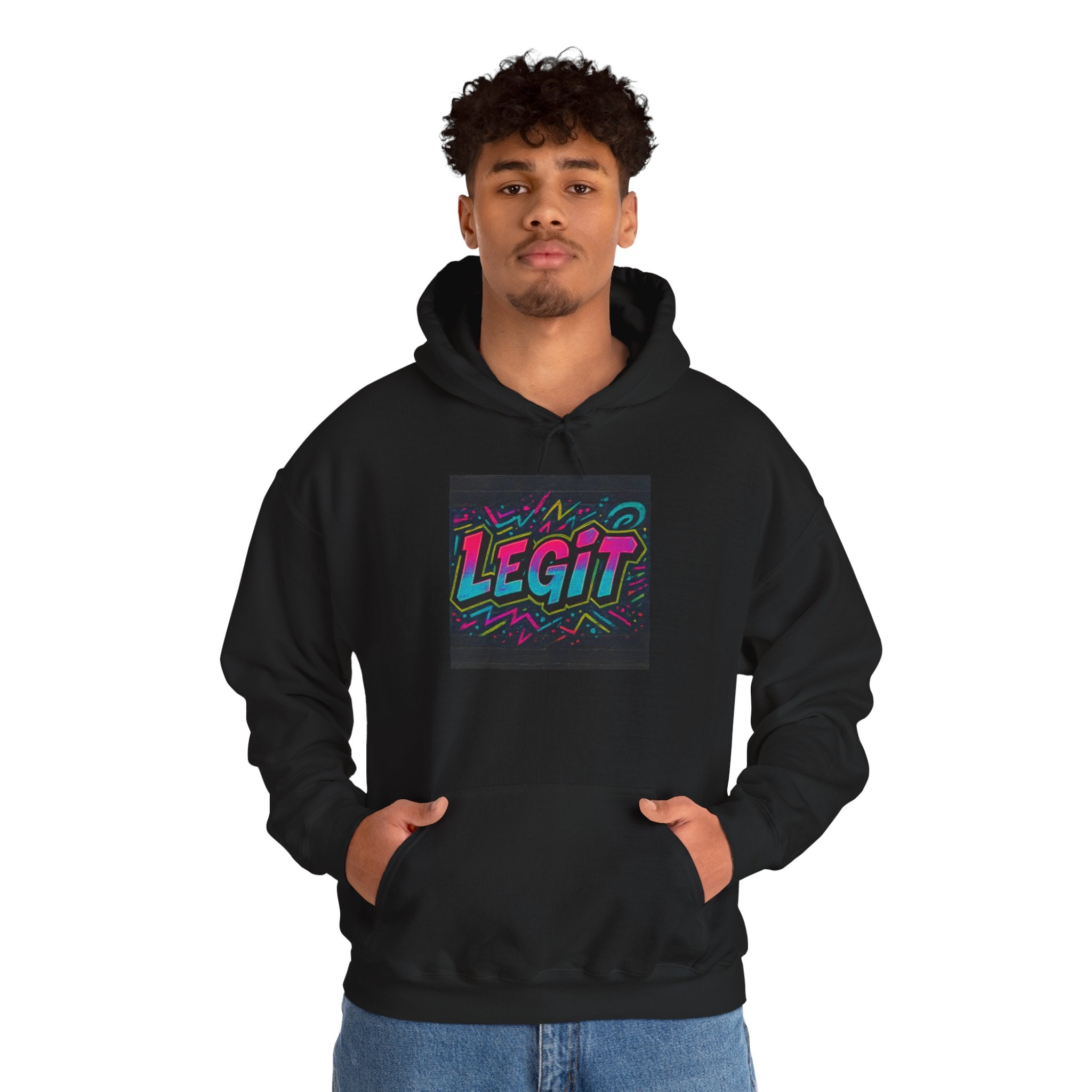 Legit Graffiti Hoodie — Retro Neon Streetwear Sweatshirt