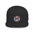 Gamer Flat Bill Snapback Hat — Watercolor Skull Design