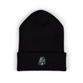 Embroidered Lion Cuffed Beanie — Classic Winter Knit Hat