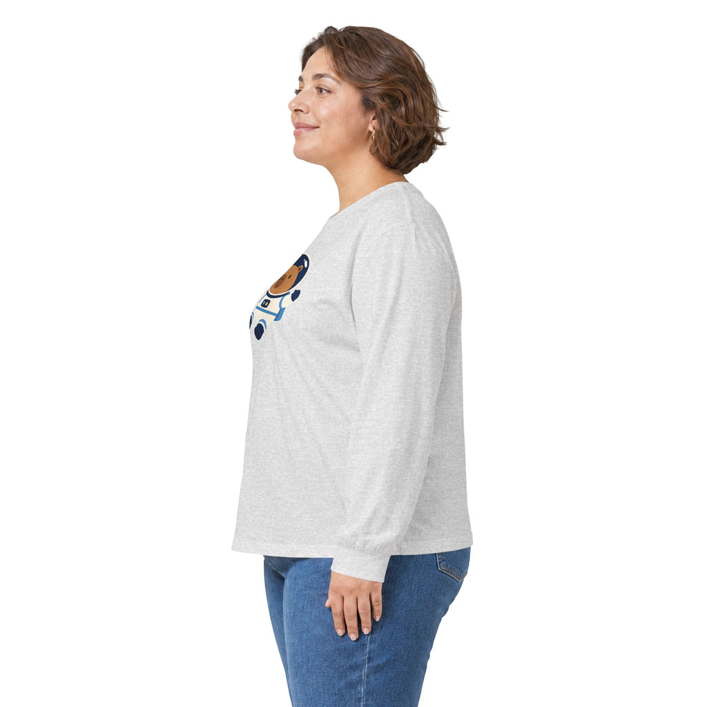 Astronaut Capybara Long Sleeve Tee — Cute Space Explorer Kids' Shirt