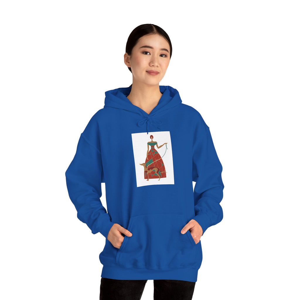 Folk Art Archer Hoodie — Vintage Red Archer Illustration Sweatshirt
